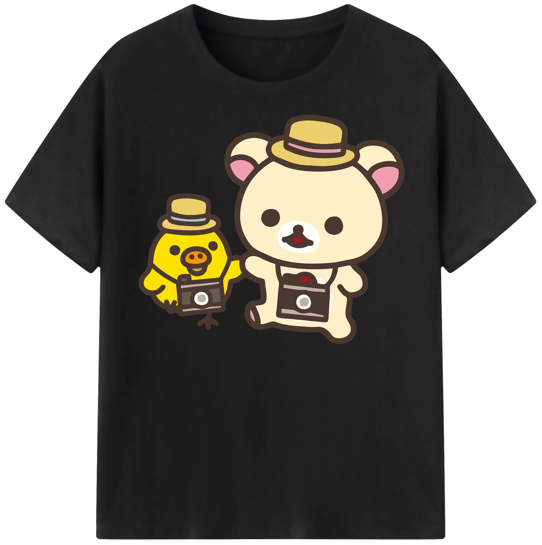 （画像用） リラックマ リラックマ キイロイトリ Rilakkuma Korilakkuma Kiiroitori 綿100％半袖Tシャツ（フロントプリント）