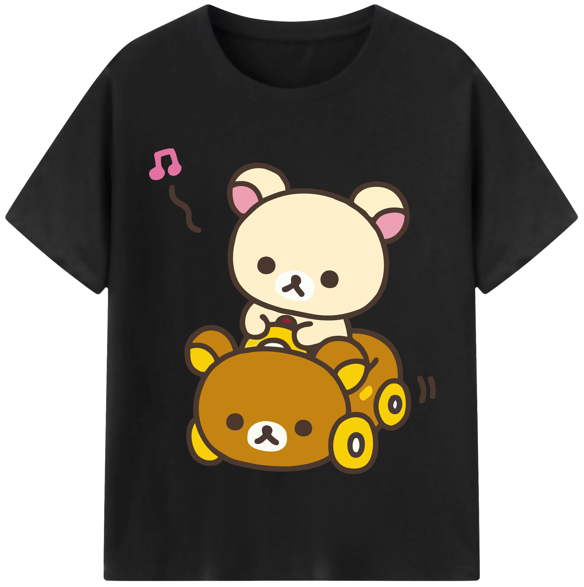 （画像用） リラックマ リラックマ キイロイトリ Rilakkuma Korilakkuma Kiiroitori 綿100％半袖Tシャツ（フロントプリント）