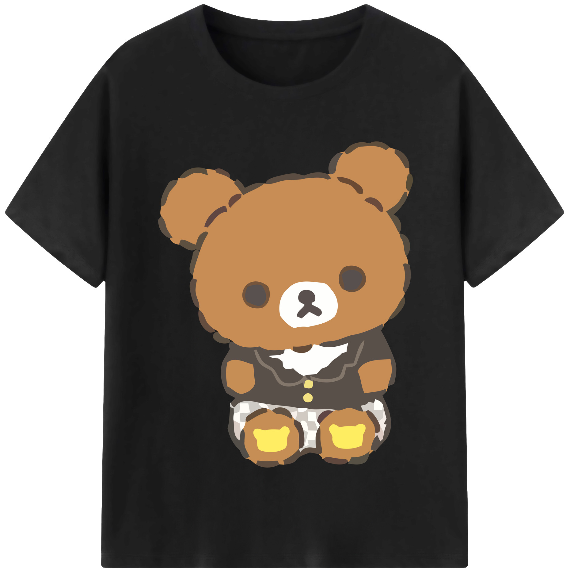 （画像用） リラックマ リラックマ キイロイトリ Rilakkuma Korilakkuma Kiiroitori 綿100％半袖Tシャツ（フロントプリント）