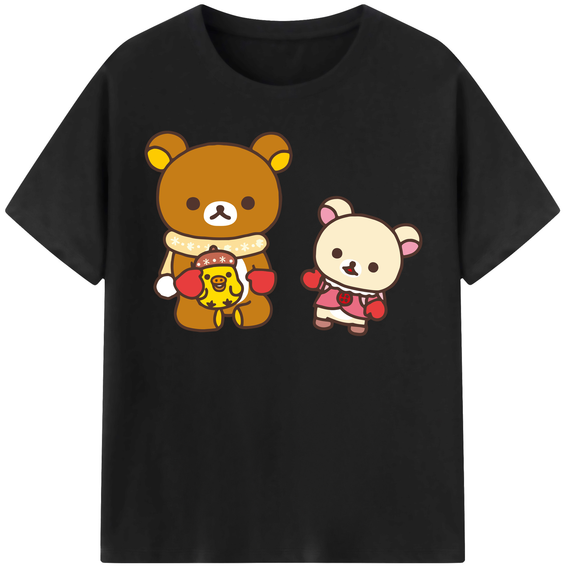 （画像用） リラックマ リラックマ キイロイトリ Rilakkuma Korilakkuma Kiiroitori 綿100％半袖Tシャツ（フロントプリント）