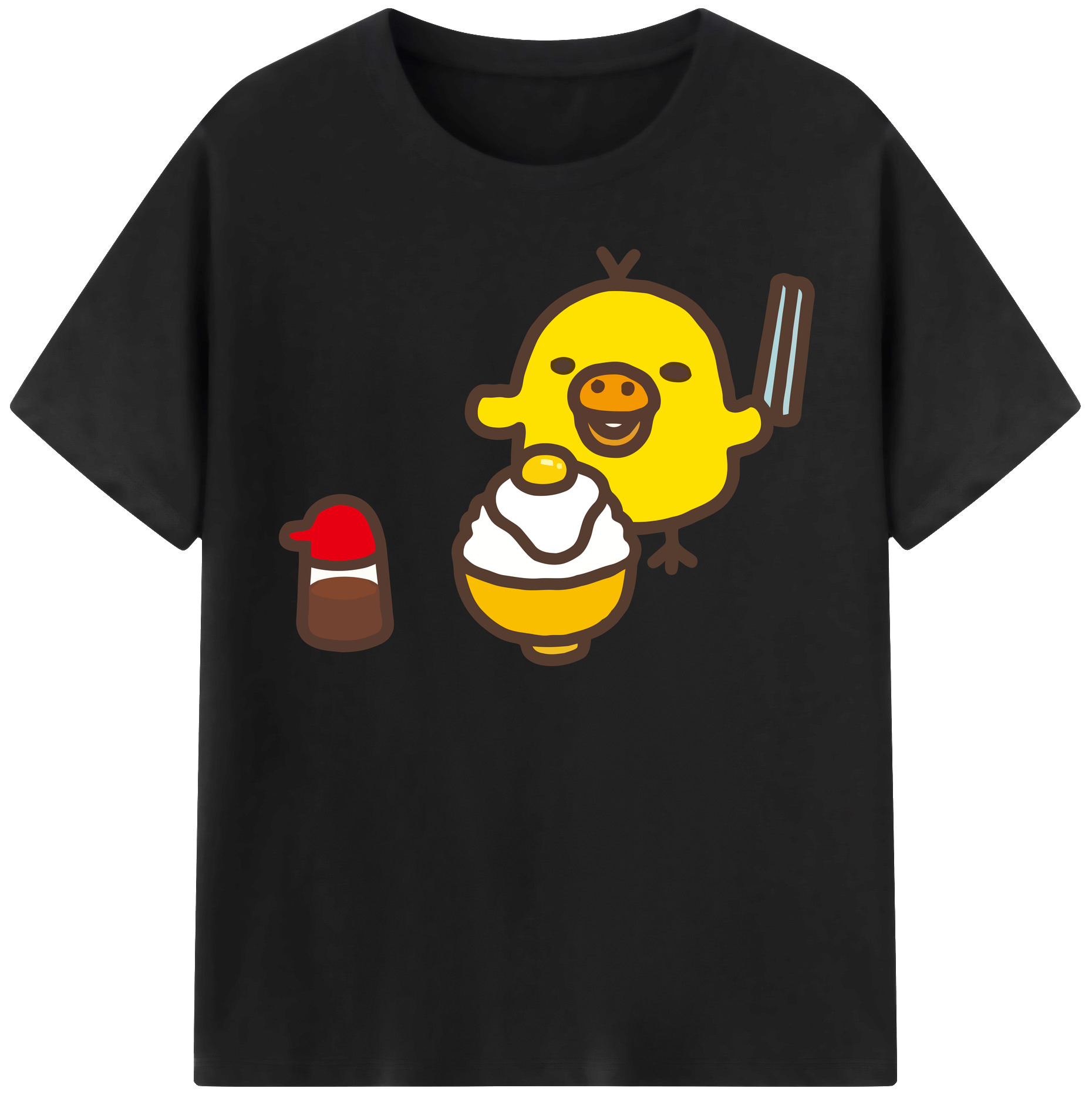 （画像用） リラックマ リラックマ キイロイトリ Rilakkuma Korilakkuma Kiiroitori 綿100％半袖Tシャツ（フロントプリント）