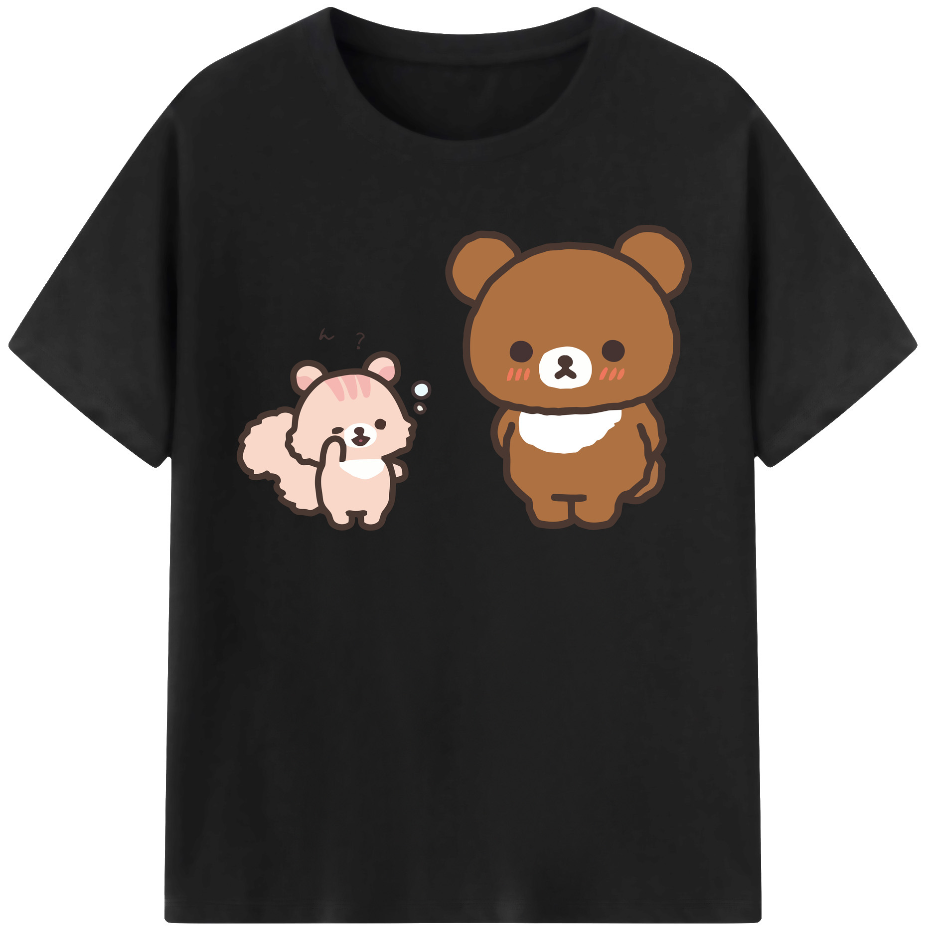 （画像用） リラックマ リラックマ キイロイトリ Rilakkuma Korilakkuma Kiiroitori 綿100％半袖Tシャツ（フロントプリント）