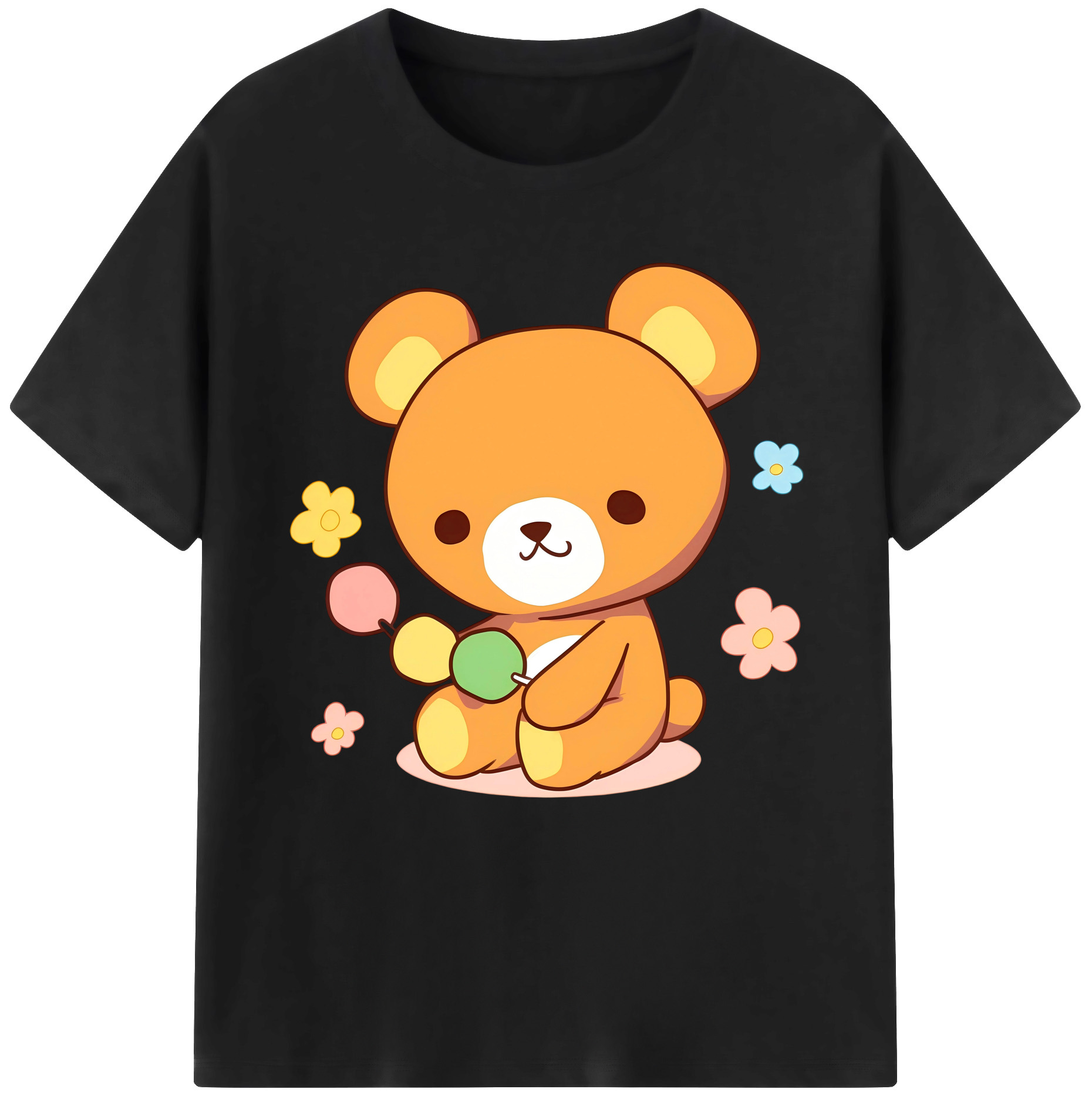 （画像用） リラックマ リラックマ キイロイトリ Rilakkuma Korilakkuma Kiiroitori 綿100％半袖Tシャツ（フロントプリント）