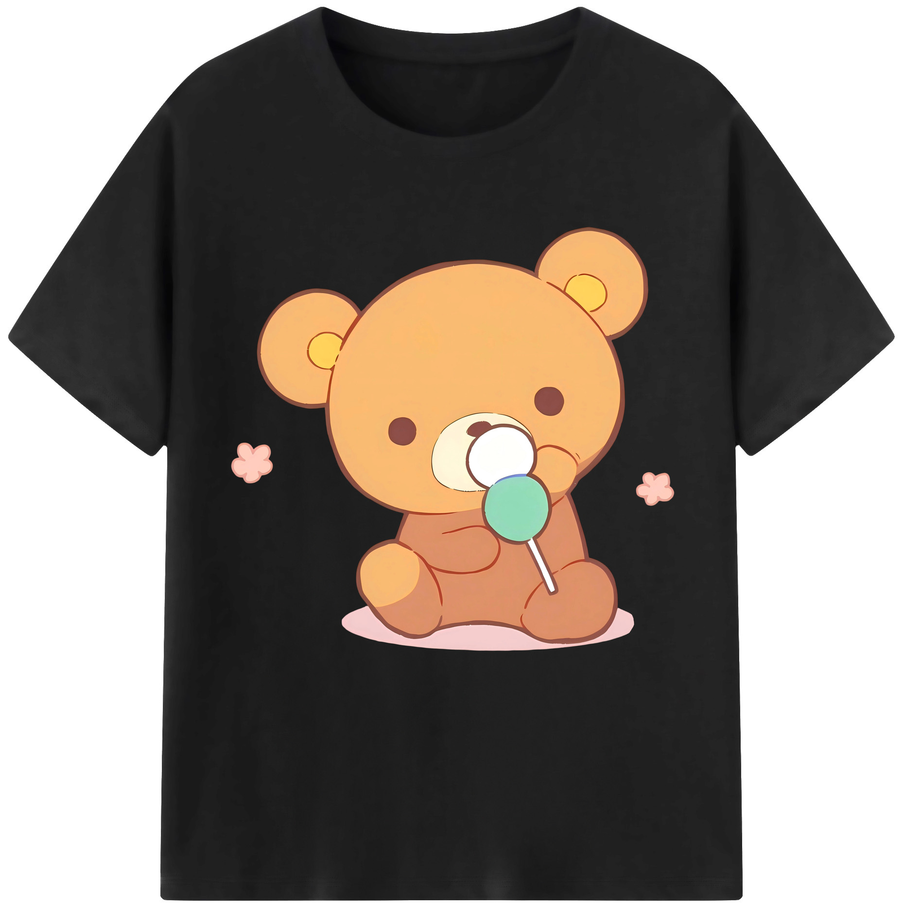 （画像用） リラックマ リラックマ キイロイトリ Rilakkuma Korilakkuma Kiiroitori 綿100％半袖Tシャツ（フロントプリント）