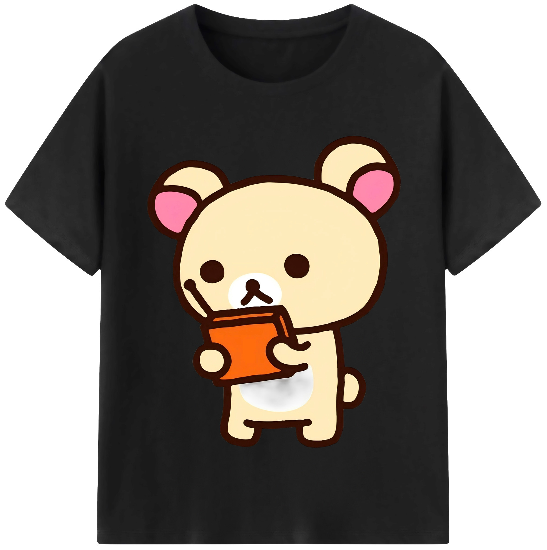 （画像用） リラックマ リラックマ キイロイトリ Rilakkuma Korilakkuma Kiiroitori 綿100％半袖Tシャツ（フロントプリント）