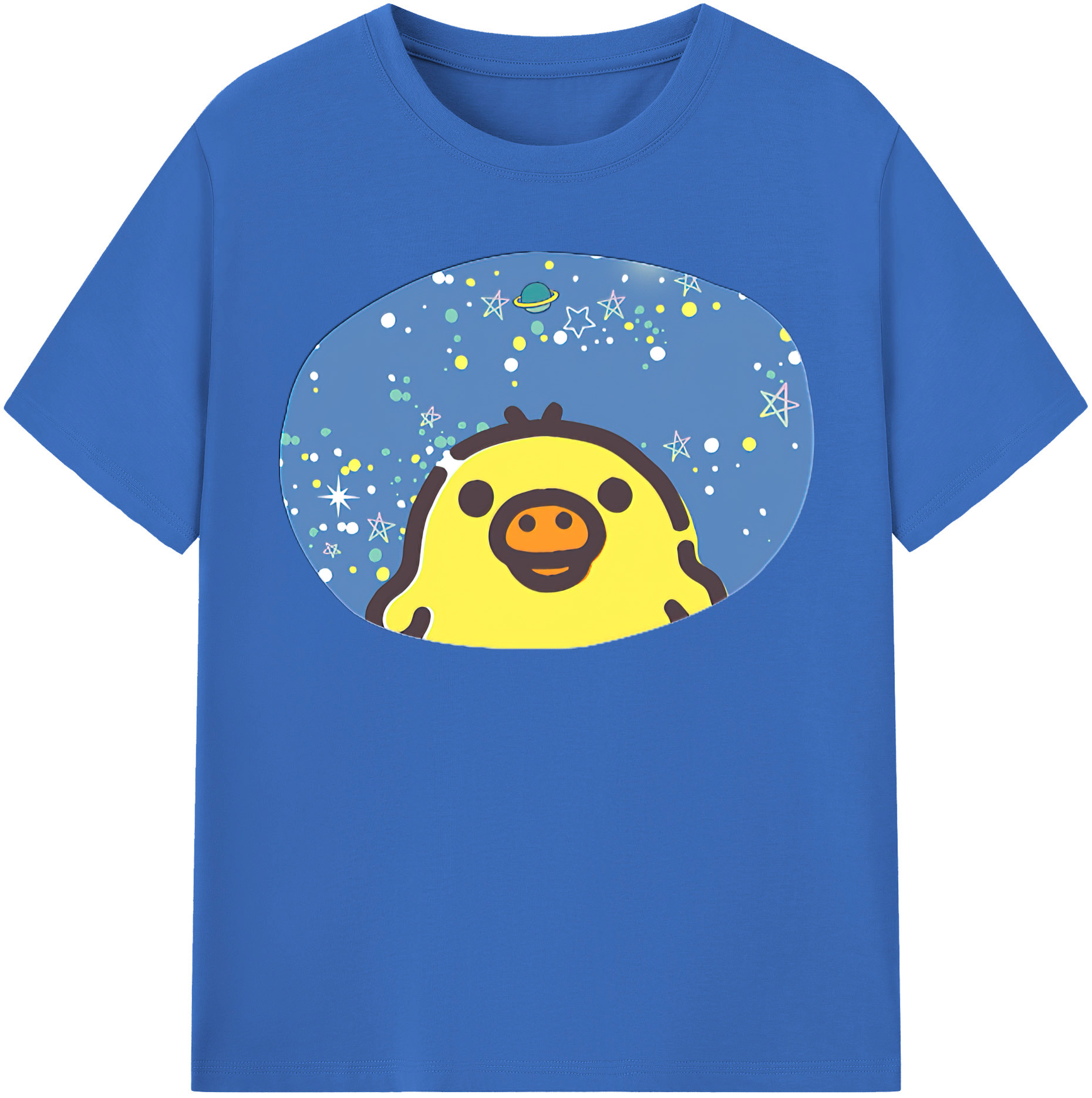 （画像用） リラックマ リラックマ キイロイトリ Rilakkuma Korilakkuma Kiiroitori 綿100％半袖Tシャツ（フロントプリント）