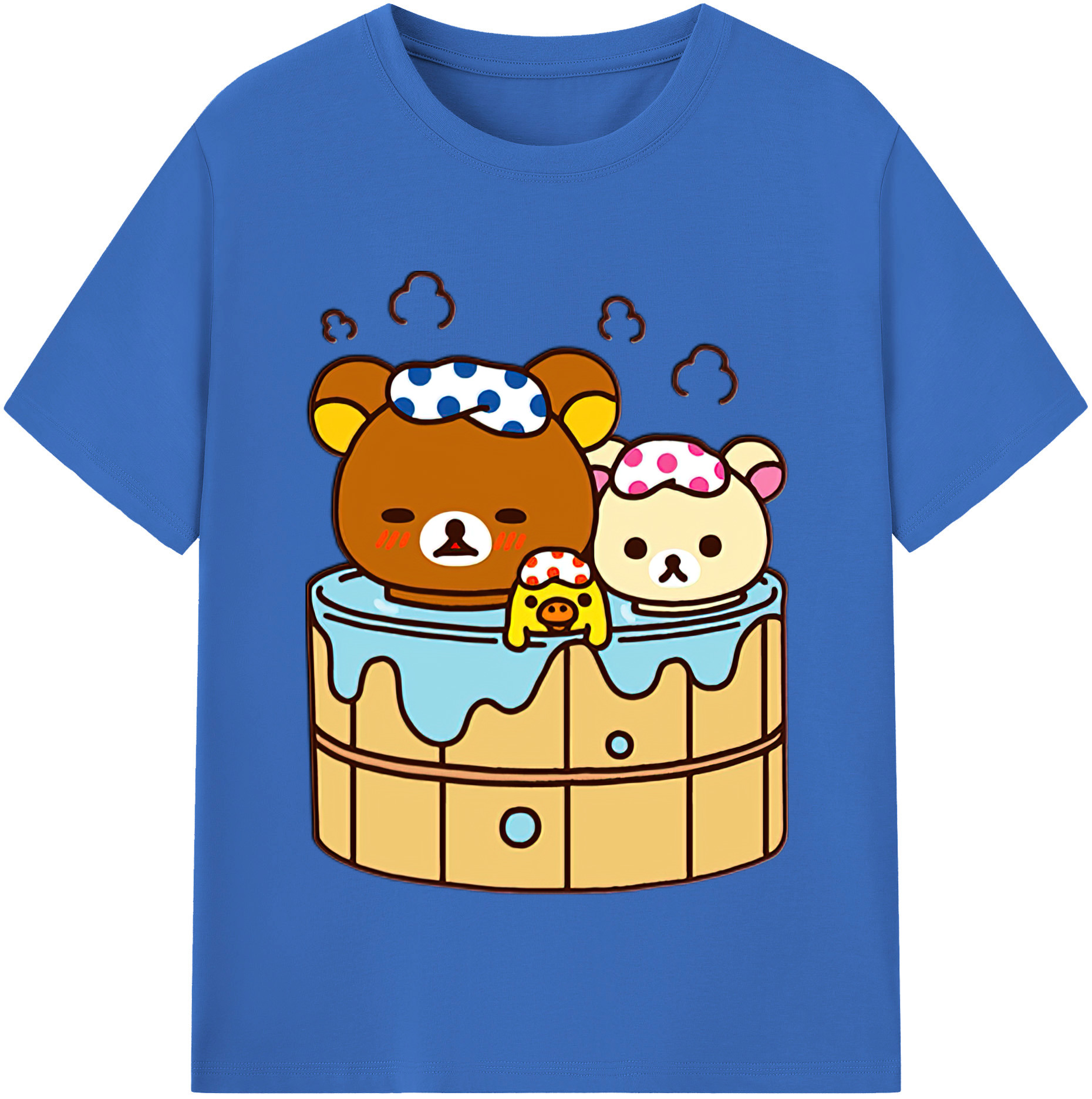 （画像用） リラックマ リラックマ キイロイトリ Rilakkuma Korilakkuma Kiiroitori 綿100％半袖Tシャツ（フロントプリント）