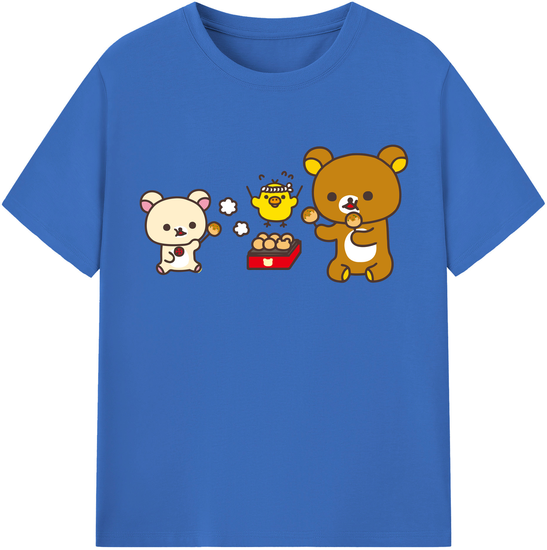 （画像用） リラックマ リラックマ キイロイトリ Rilakkuma Korilakkuma Kiiroitori 綿100％半袖Tシャツ（フロントプリント）