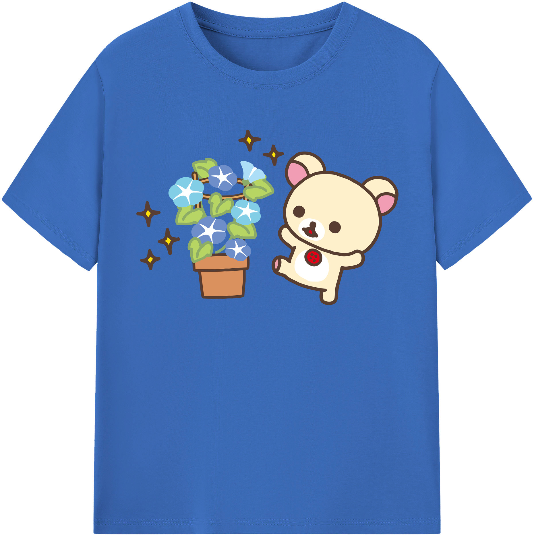（画像用） リラックマ リラックマ キイロイトリ Rilakkuma Korilakkuma Kiiroitori 綿100％半袖Tシャツ（フロントプリント）