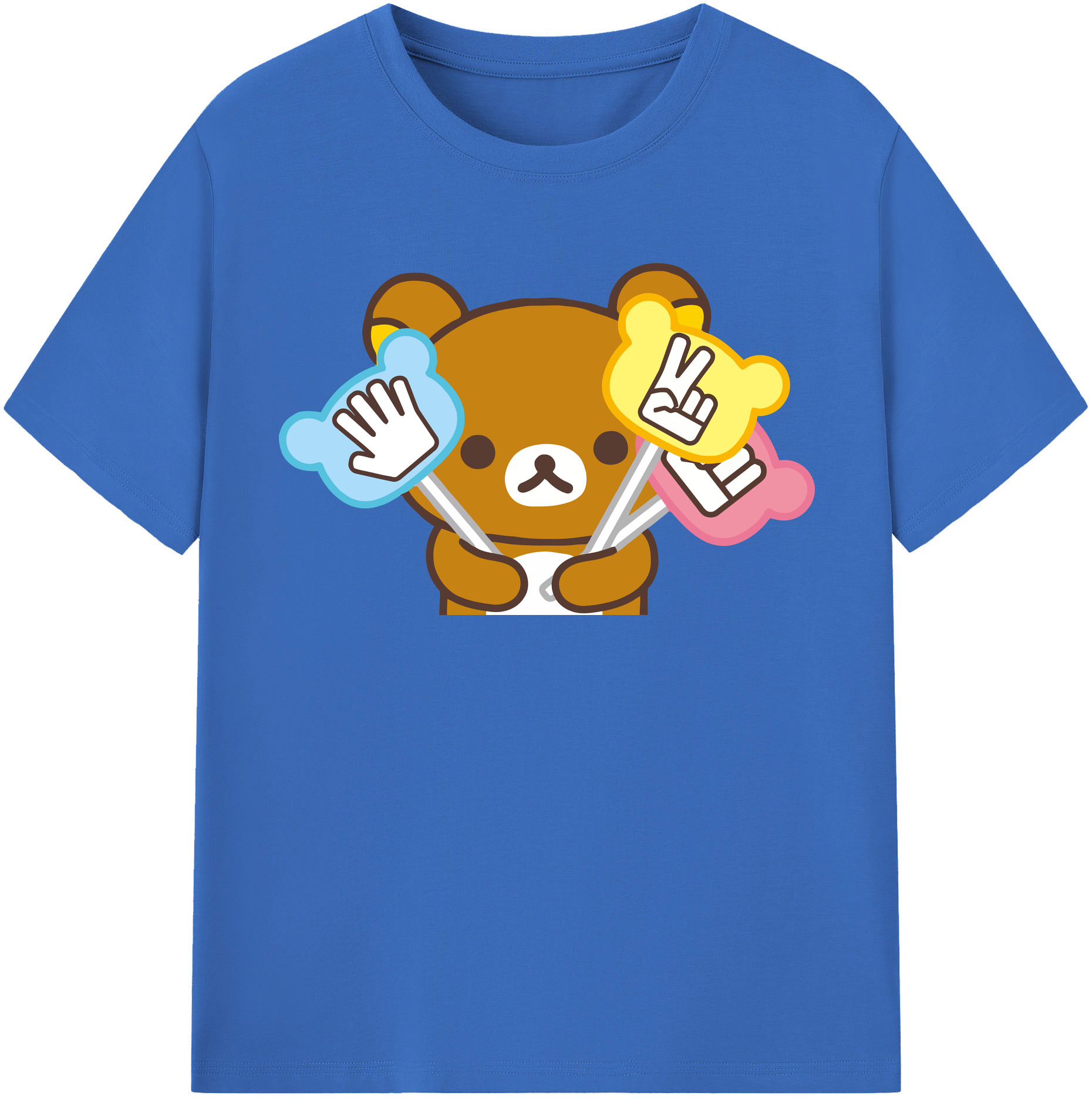 （画像用） リラックマ リラックマ キイロイトリ Rilakkuma Korilakkuma Kiiroitori 綿100％半袖Tシャツ（フロントプリント）