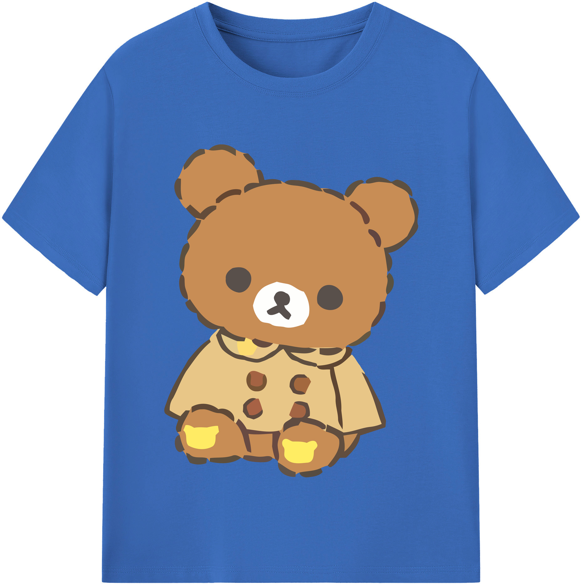 （画像用） リラックマ リラックマ キイロイトリ Rilakkuma Korilakkuma Kiiroitori 綿100％半袖Tシャツ（フロントプリント）