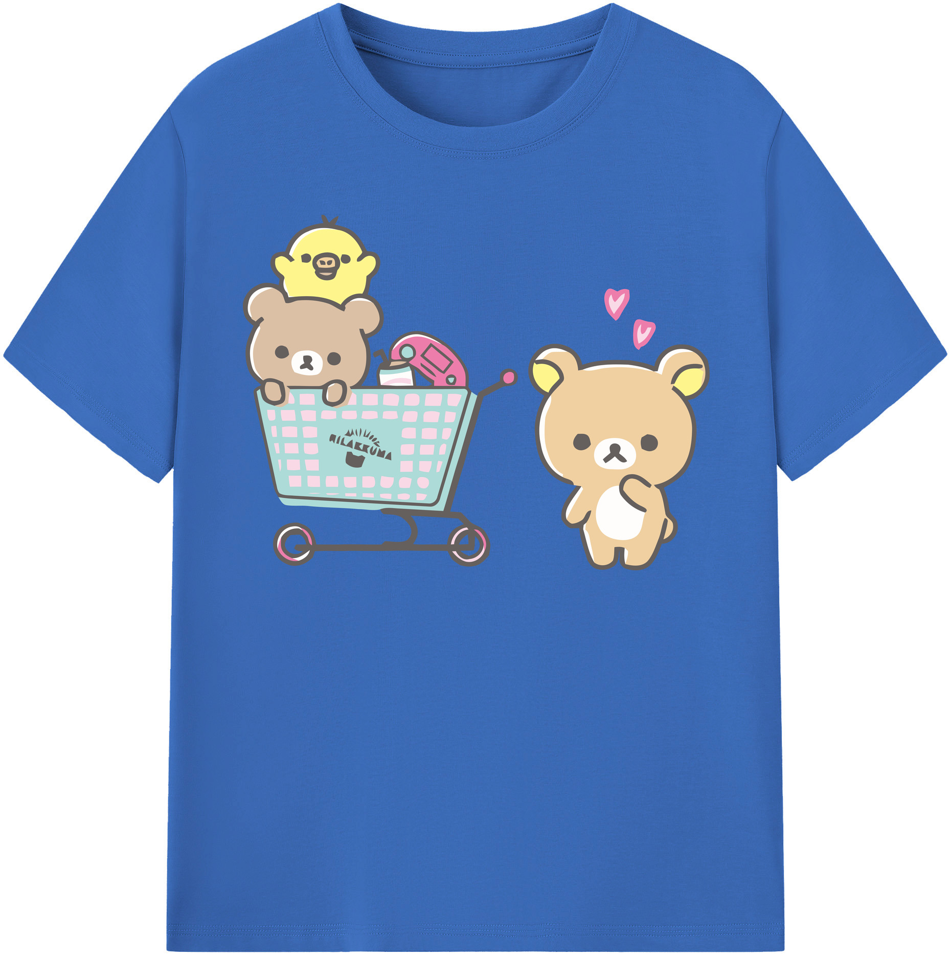 （画像用） リラックマ リラックマ キイロイトリ Rilakkuma Korilakkuma Kiiroitori 綿100％半袖Tシャツ（フロントプリント）