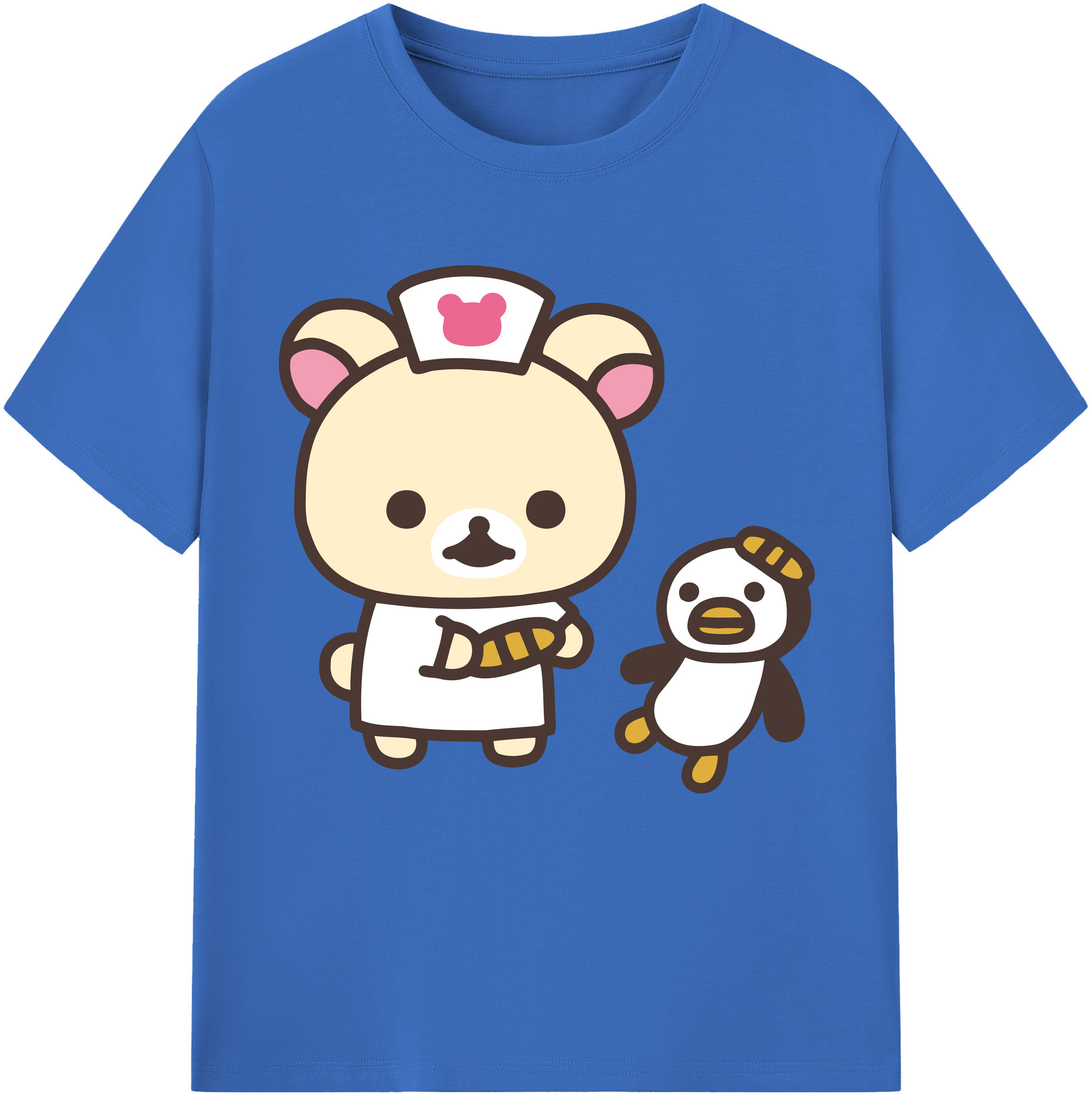 （画像用） リラックマ リラックマ キイロイトリ Rilakkuma Korilakkuma Kiiroitori 綿100％半袖Tシャツ（フロントプリント）