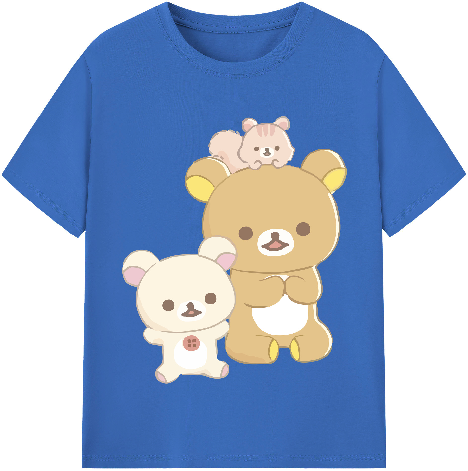 （画像用） リラックマ リラックマ キイロイトリ Rilakkuma Korilakkuma Kiiroitori 綿100％半袖Tシャツ（フロントプリント）
