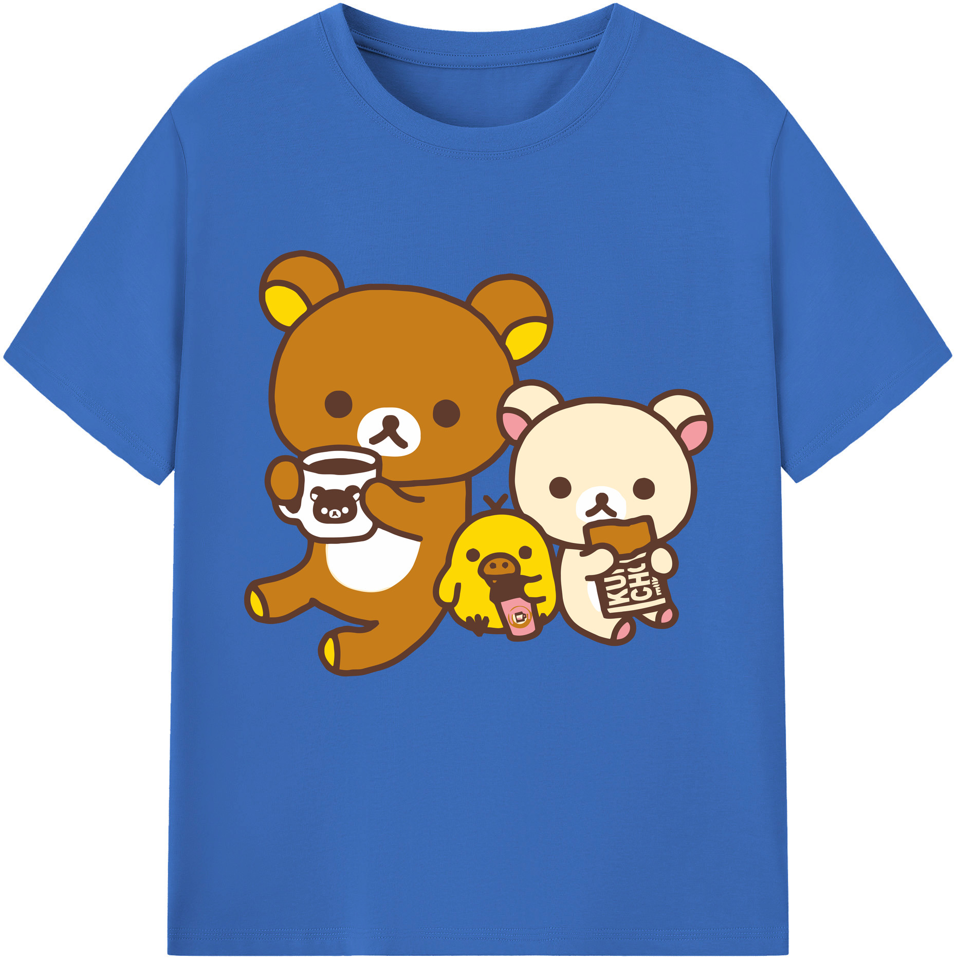 （画像用） リラックマ リラックマ キイロイトリ Rilakkuma Korilakkuma Kiiroitori 綿100％半袖Tシャツ（フロントプリント）