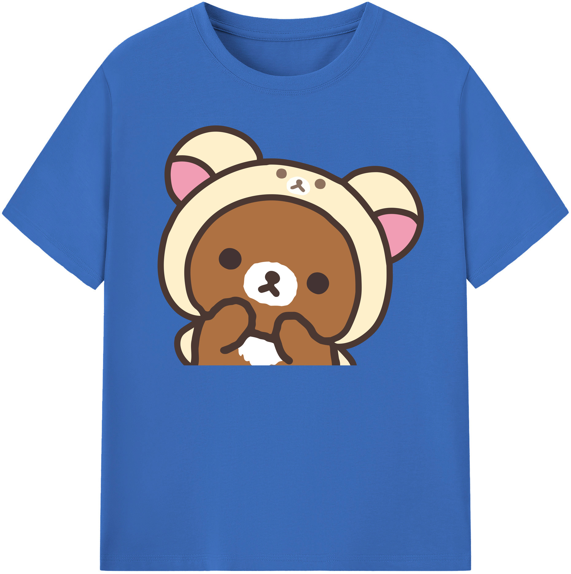 （画像用） リラックマ リラックマ キイロイトリ Rilakkuma Korilakkuma Kiiroitori 綿100％半袖Tシャツ（フロントプリント）