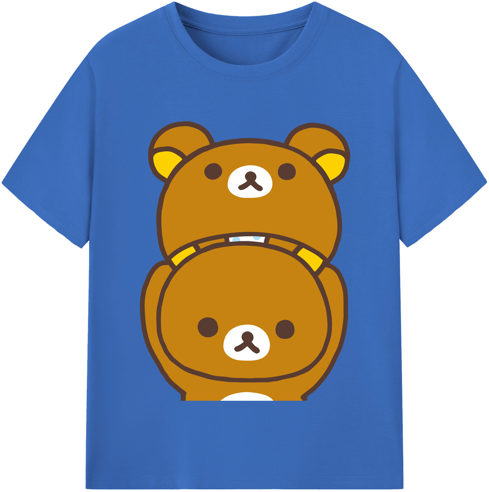 （画像用） リラックマ リラックマ キイロイトリ Rilakkuma Korilakkuma Kiiroitori 綿100％半袖Tシャツ（フロントプリント）