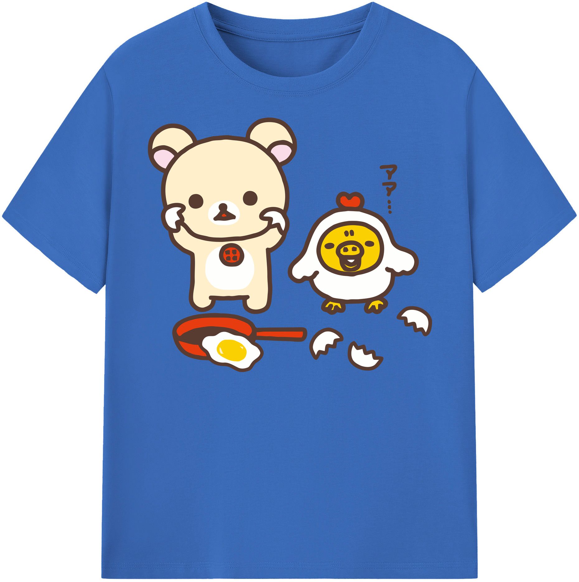 （画像用） リラックマ リラックマ キイロイトリ Rilakkuma Korilakkuma Kiiroitori 綿100％半袖Tシャツ（フロントプリント）