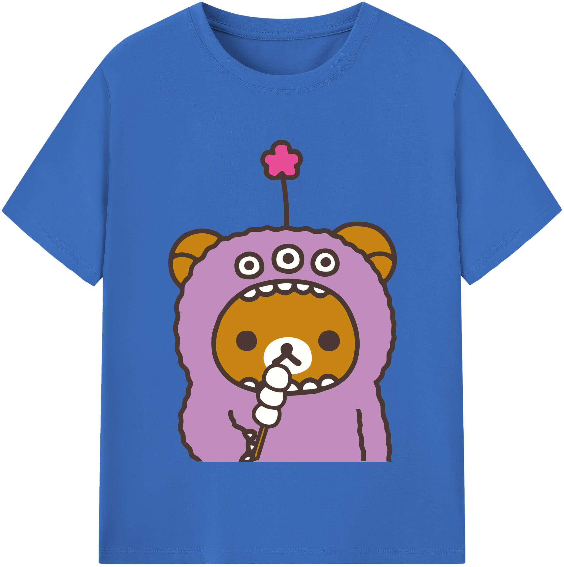 （画像用） リラックマ リラックマ キイロイトリ Rilakkuma Korilakkuma Kiiroitori 綿100％半袖Tシャツ（フロントプリント）