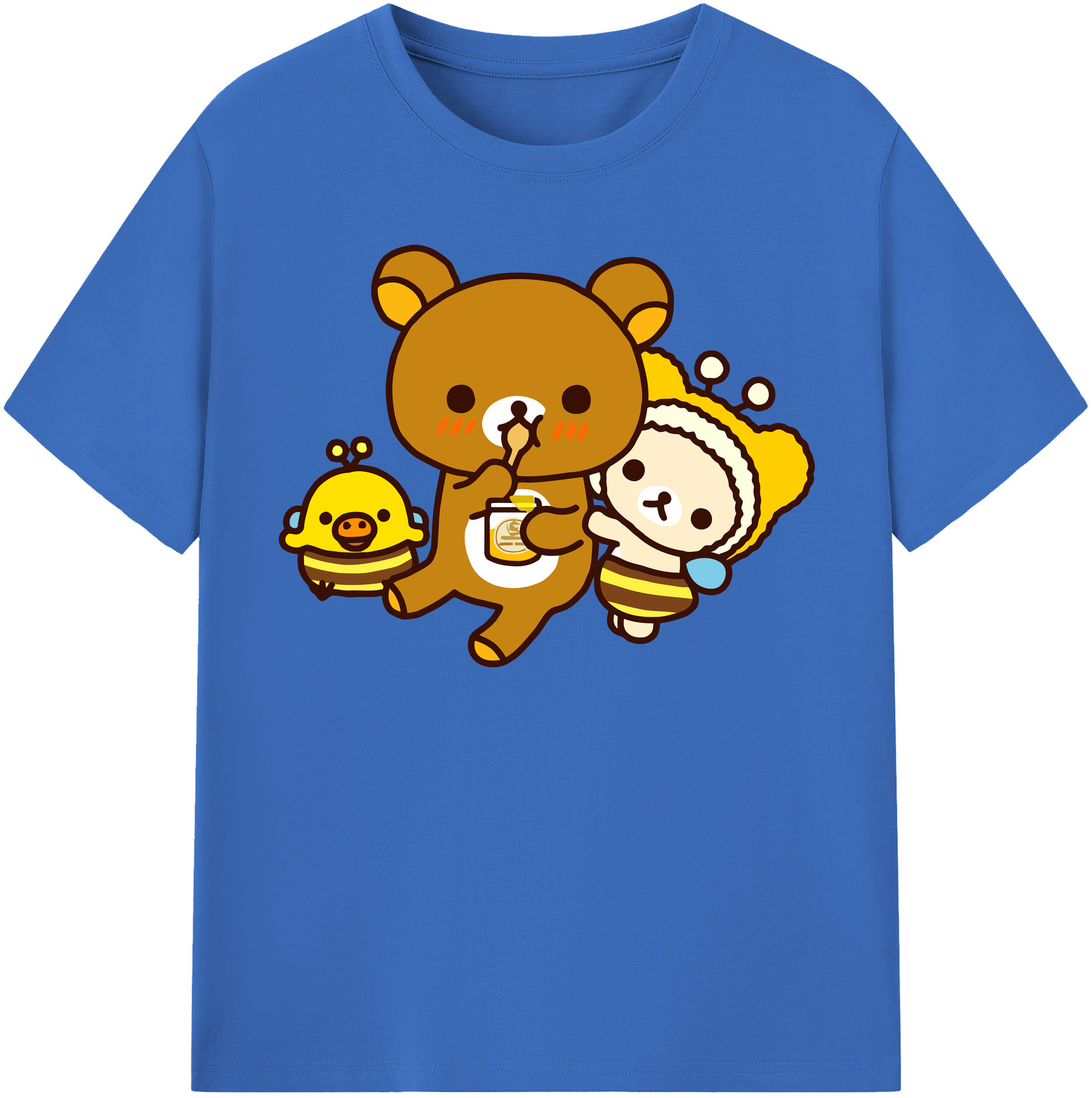 （画像用） リラックマ リラックマ キイロイトリ Rilakkuma Korilakkuma Kiiroitori 綿100％半袖Tシャツ（フロントプリント）