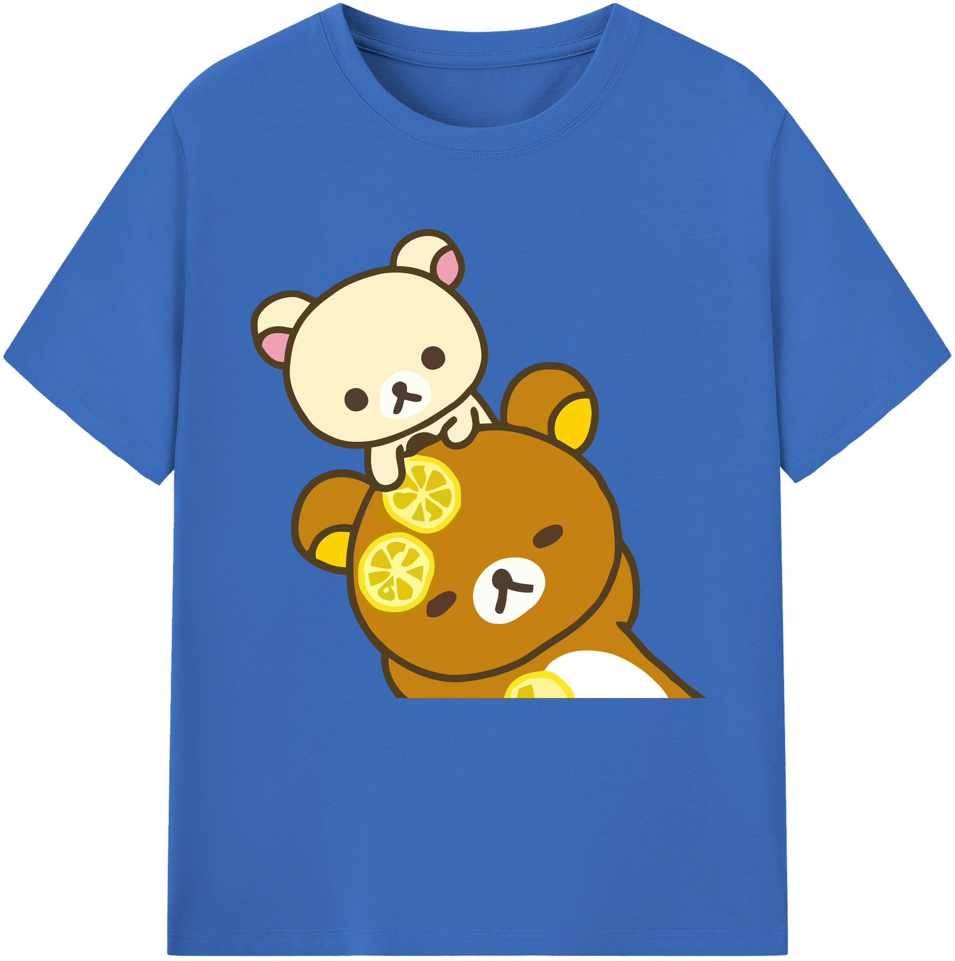 （画像用） リラックマ リラックマ キイロイトリ Rilakkuma Korilakkuma Kiiroitori 綿100％半袖Tシャツ（フロントプリント）