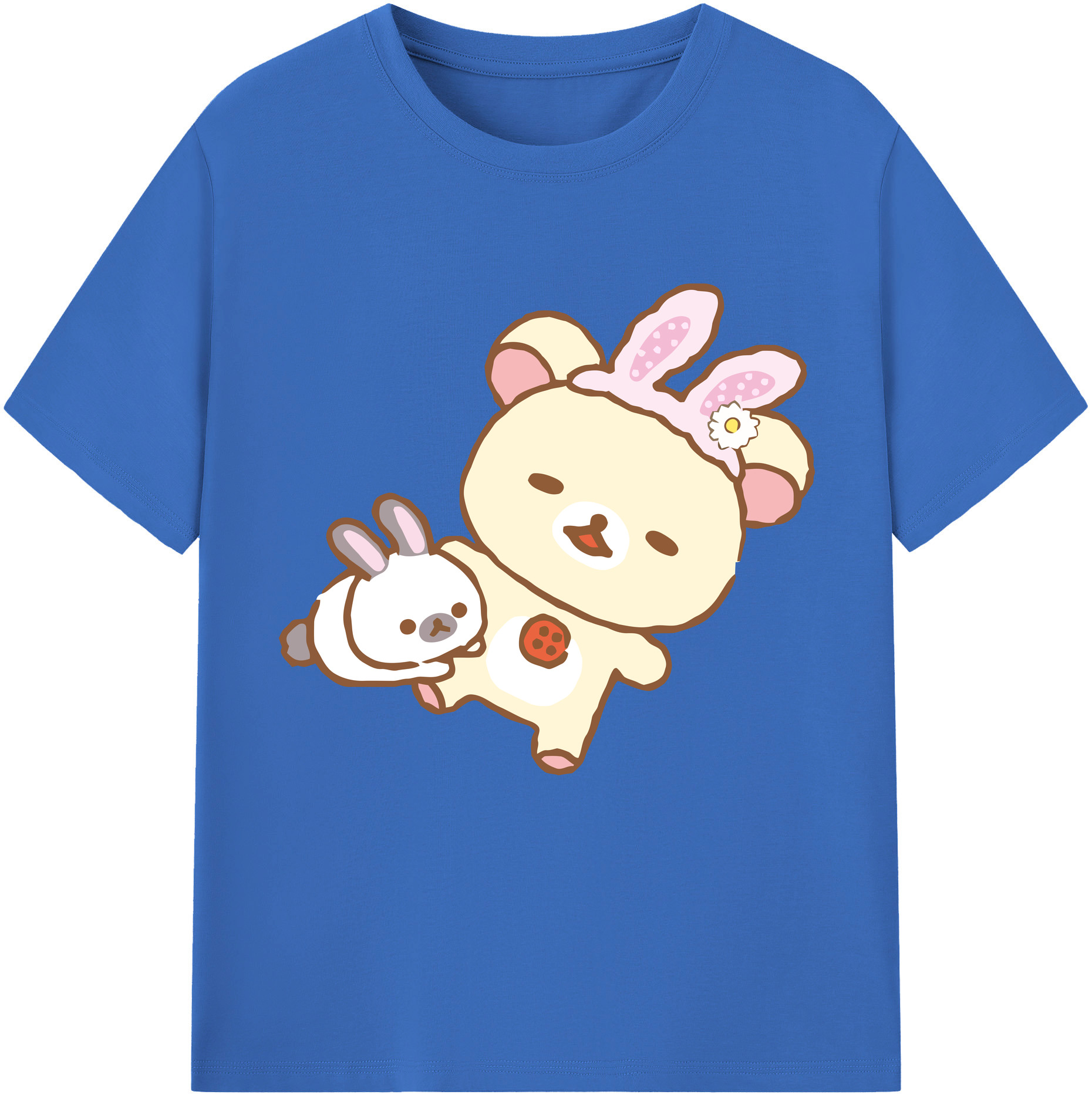 （画像用） リラックマ リラックマ キイロイトリ Rilakkuma Korilakkuma Kiiroitori 綿100％半袖Tシャツ（フロントプリント）