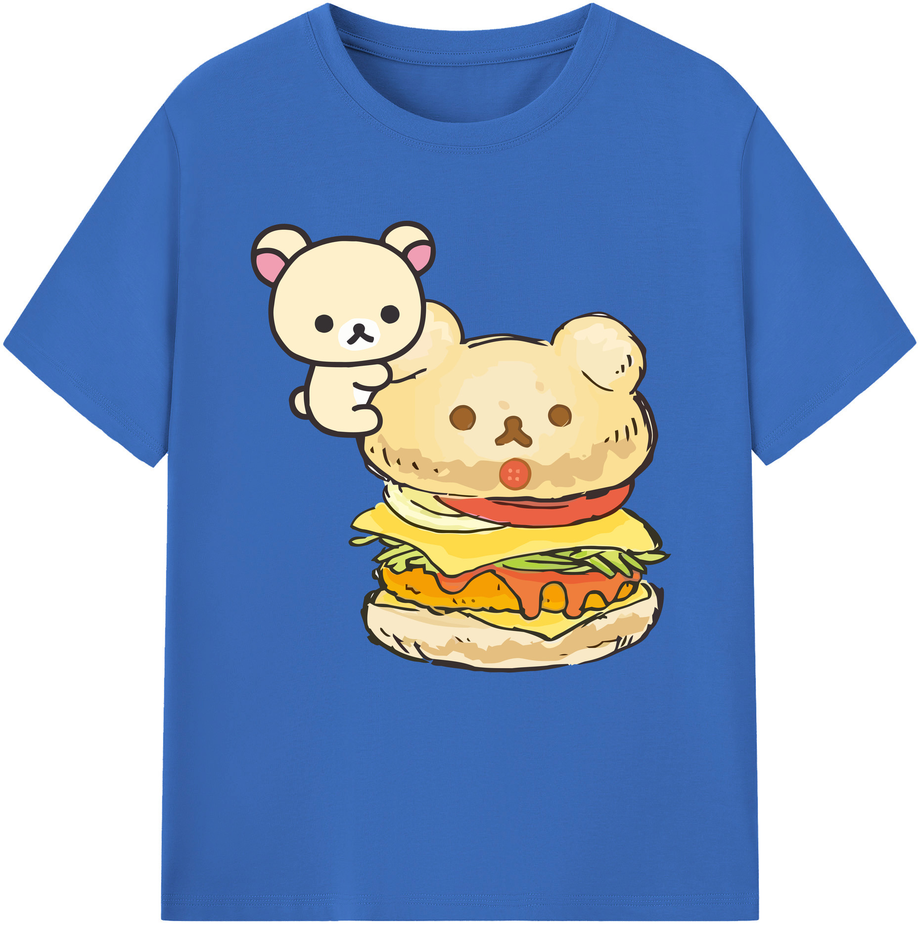 （画像用） リラックマ リラックマ キイロイトリ Rilakkuma Korilakkuma Kiiroitori 綿100％半袖Tシャツ（フロントプリント）