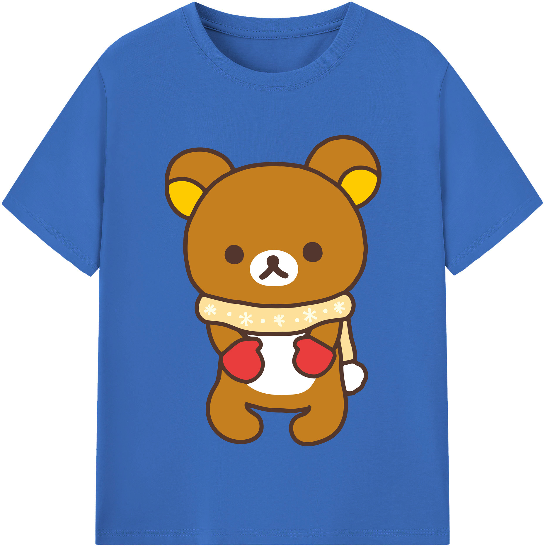 （画像用） リラックマ リラックマ キイロイトリ Rilakkuma Korilakkuma Kiiroitori 綿100％半袖Tシャツ（フロントプリント）