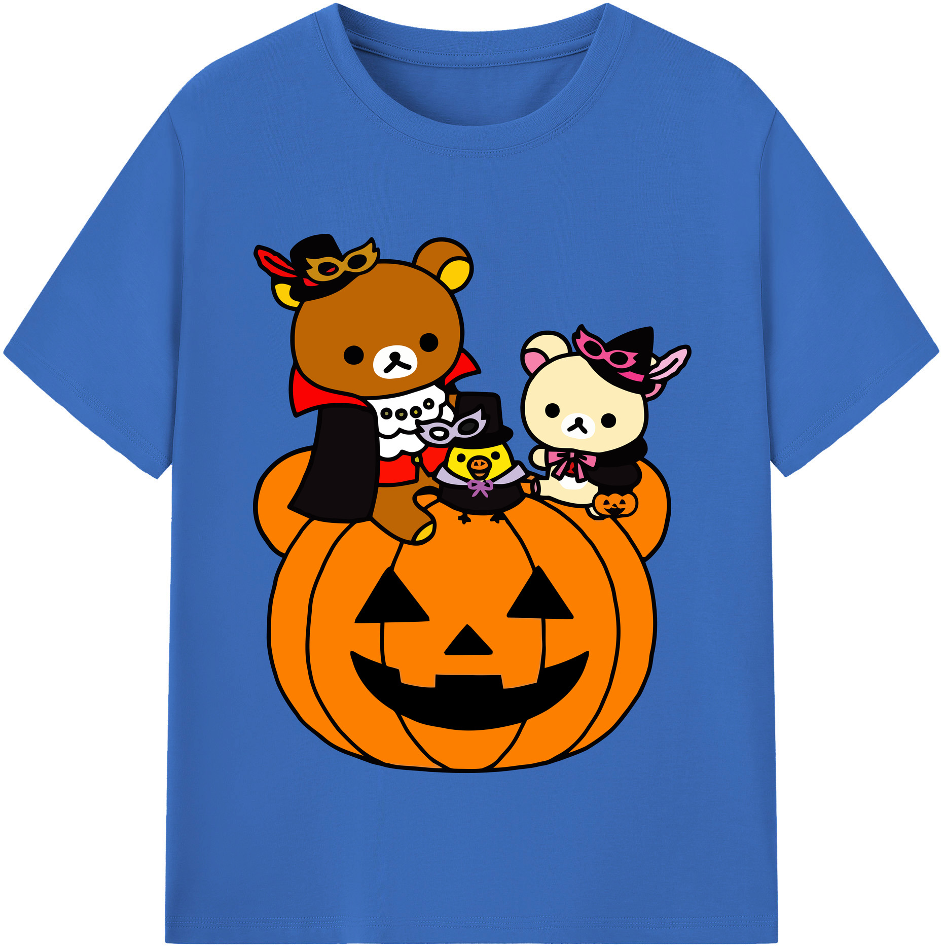 （画像用） リラックマ リラックマ キイロイトリ Rilakkuma Korilakkuma Kiiroitori 綿100％半袖Tシャツ（フロントプリント）