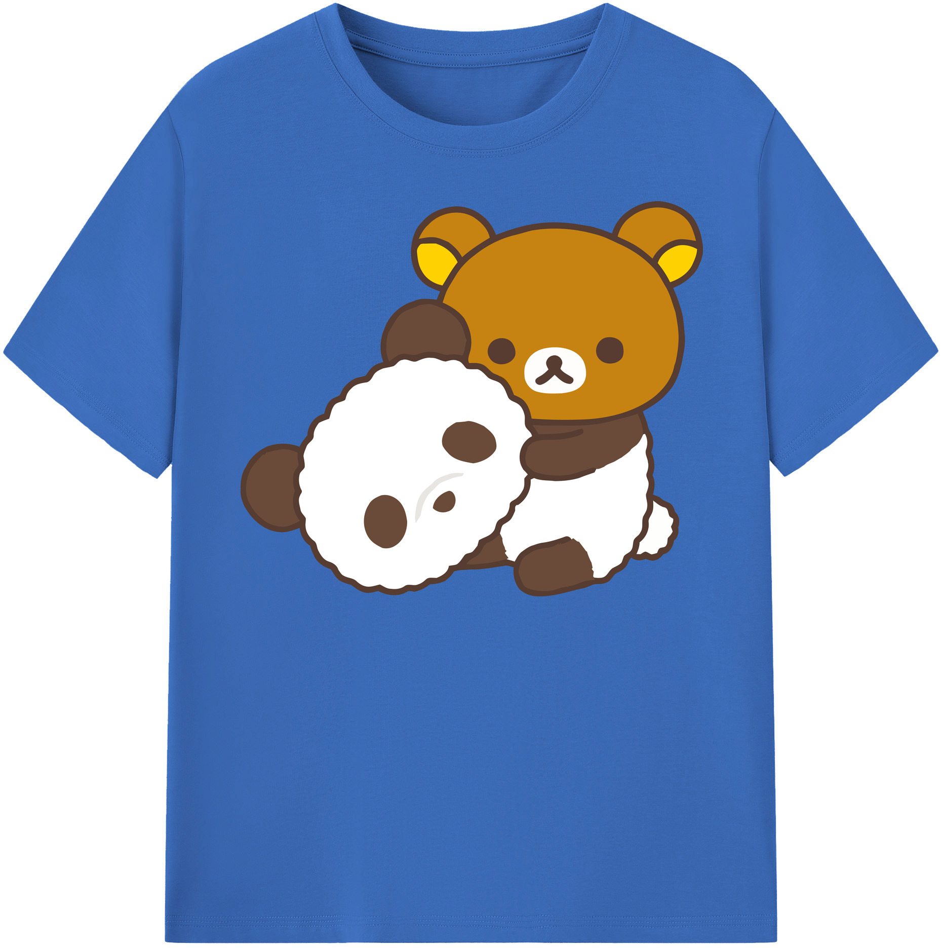 （画像用） リラックマ リラックマ キイロイトリ Rilakkuma Korilakkuma Kiiroitori 綿100％半袖Tシャツ（フロントプリント）