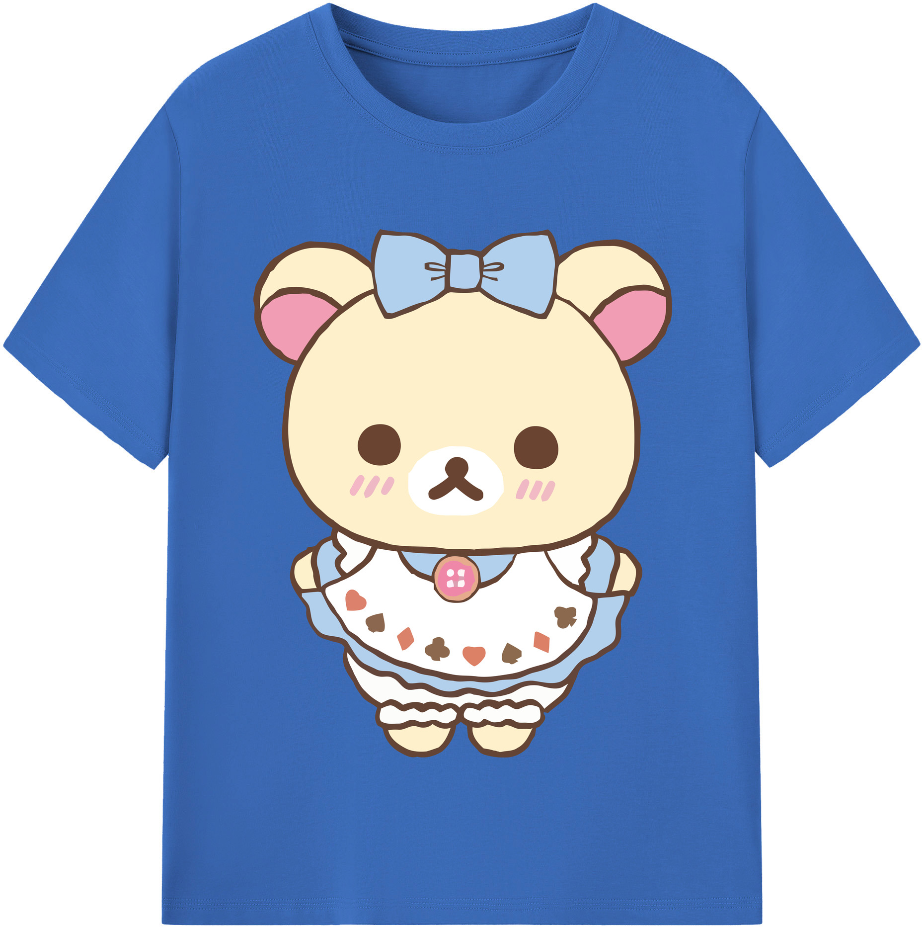 （画像用） リラックマ リラックマ キイロイトリ Rilakkuma Korilakkuma Kiiroitori 綿100％半袖Tシャツ（フロントプリント）