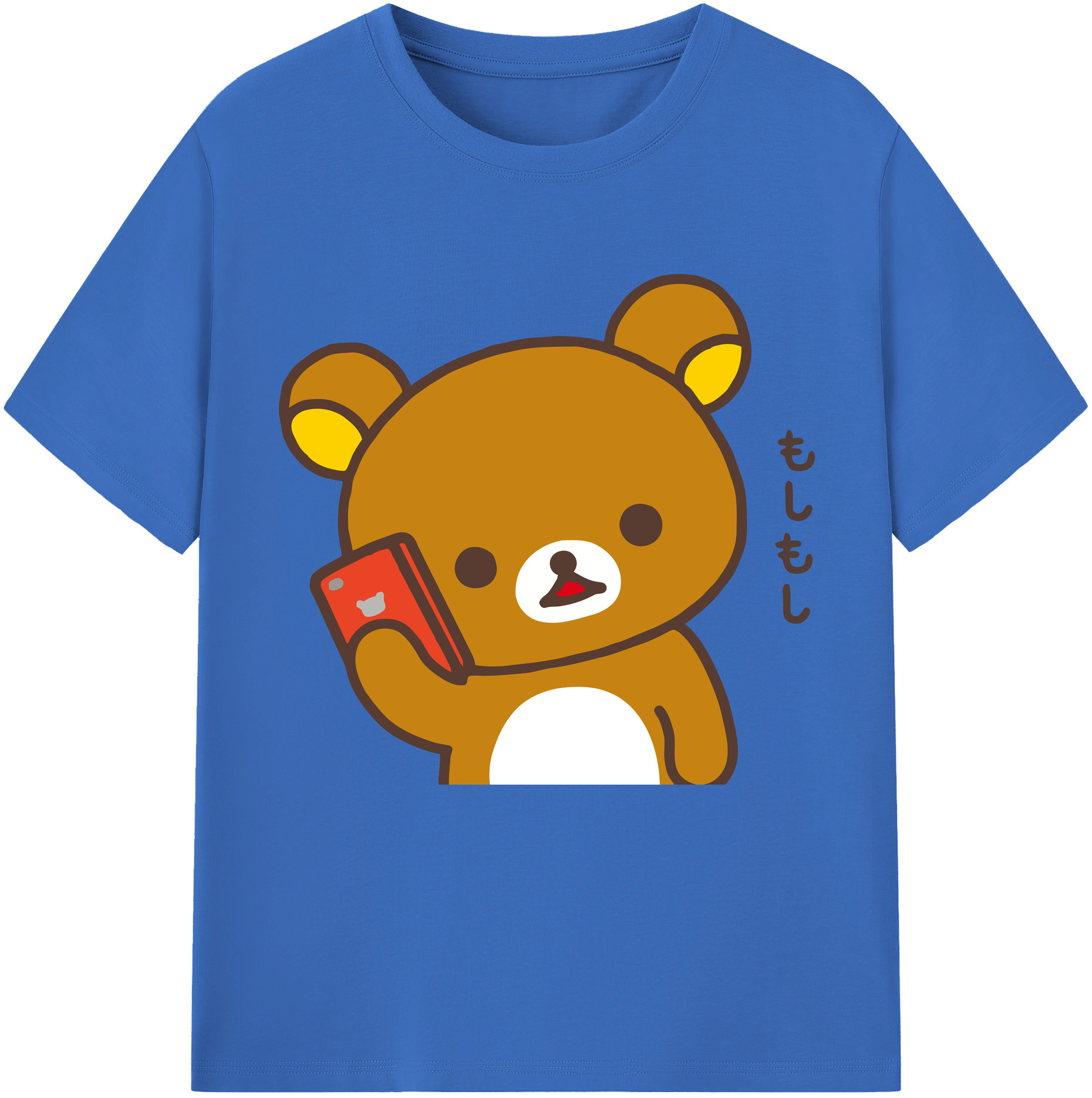 （画像用） リラックマ リラックマ キイロイトリ Rilakkuma Korilakkuma Kiiroitori 綿100％半袖Tシャツ（フロントプリント）