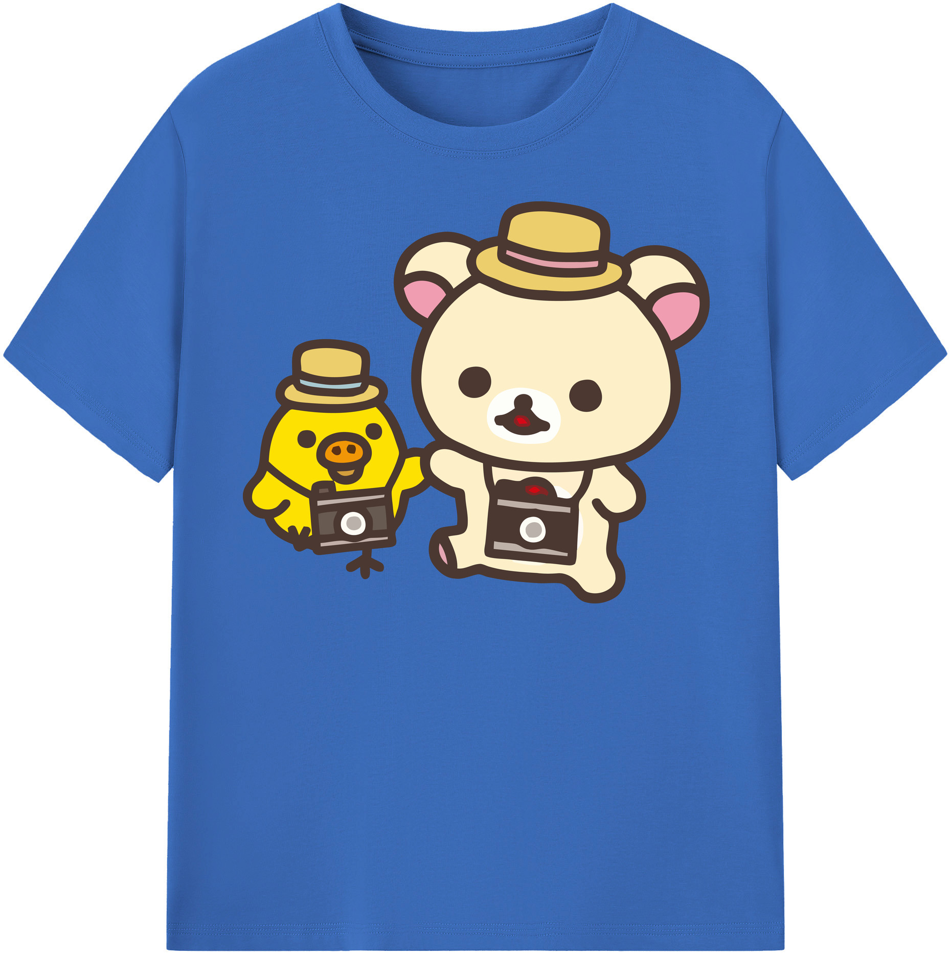 （画像用） リラックマ リラックマ キイロイトリ Rilakkuma Korilakkuma Kiiroitori 綿100％半袖Tシャツ（フロントプリント）