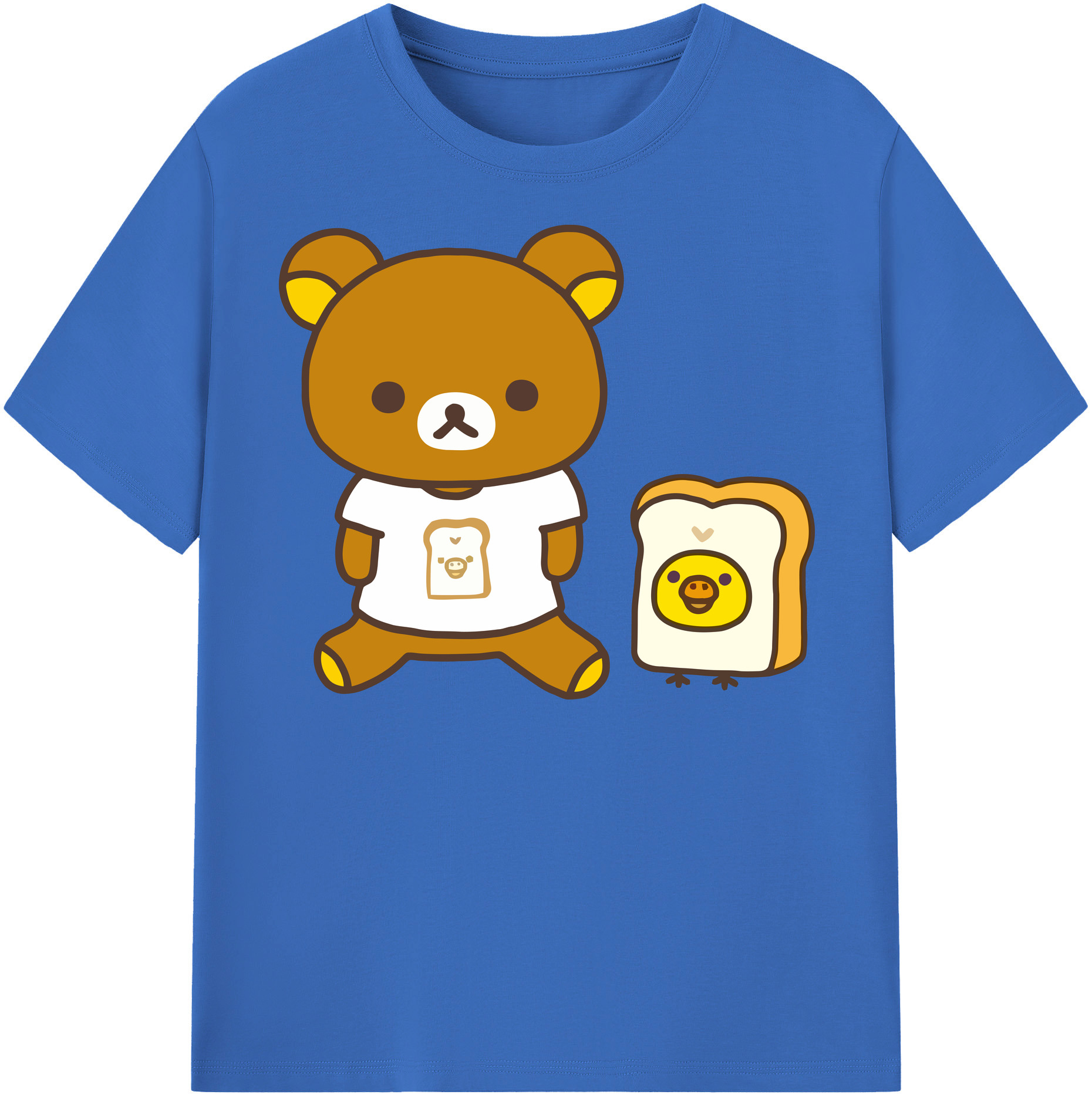 （画像用） リラックマ リラックマ キイロイトリ Rilakkuma Korilakkuma Kiiroitori 綿100％半袖Tシャツ（フロントプリント）