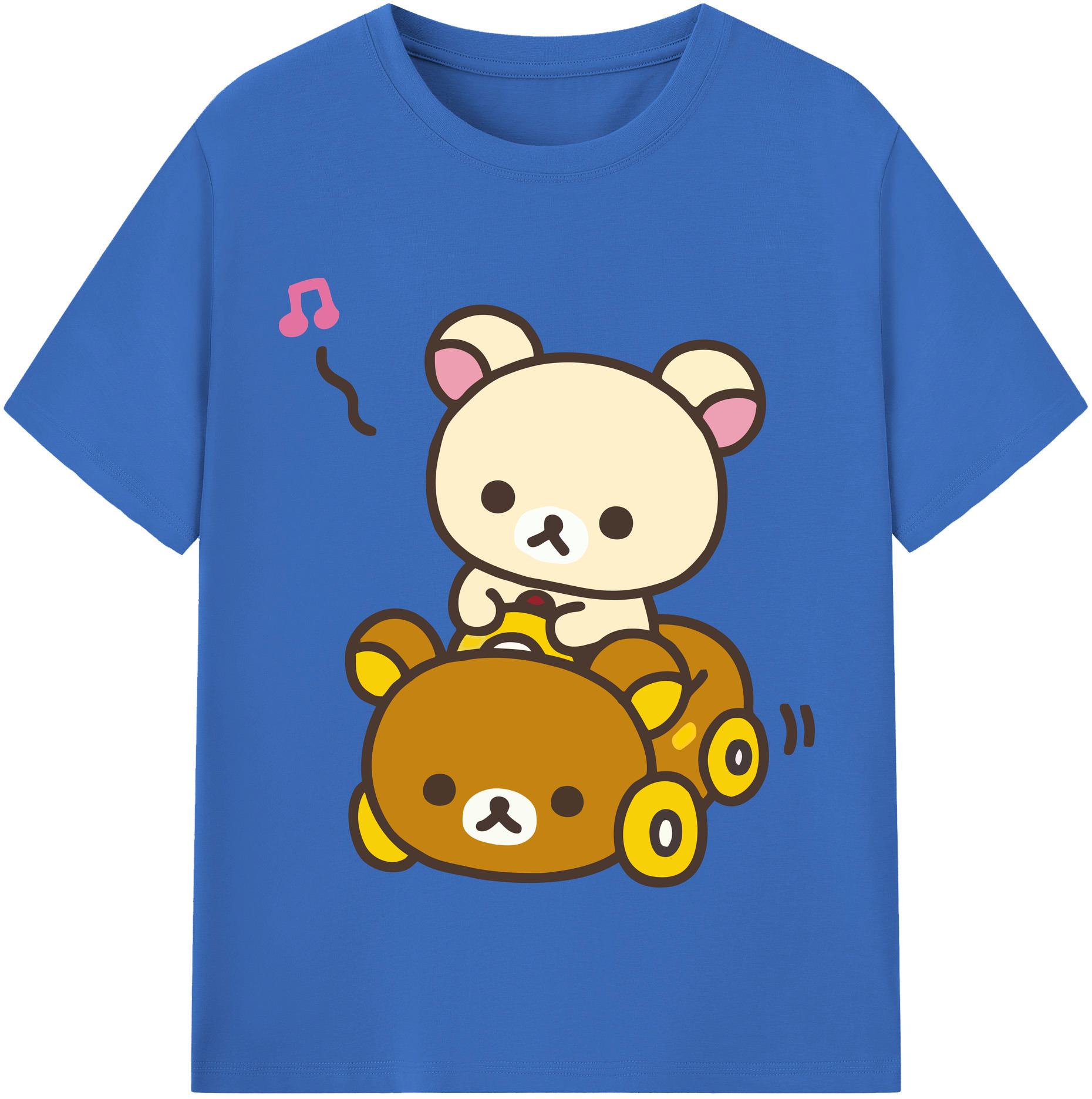 （画像用） リラックマ リラックマ キイロイトリ Rilakkuma Korilakkuma Kiiroitori 綿100％半袖Tシャツ（フロントプリント）