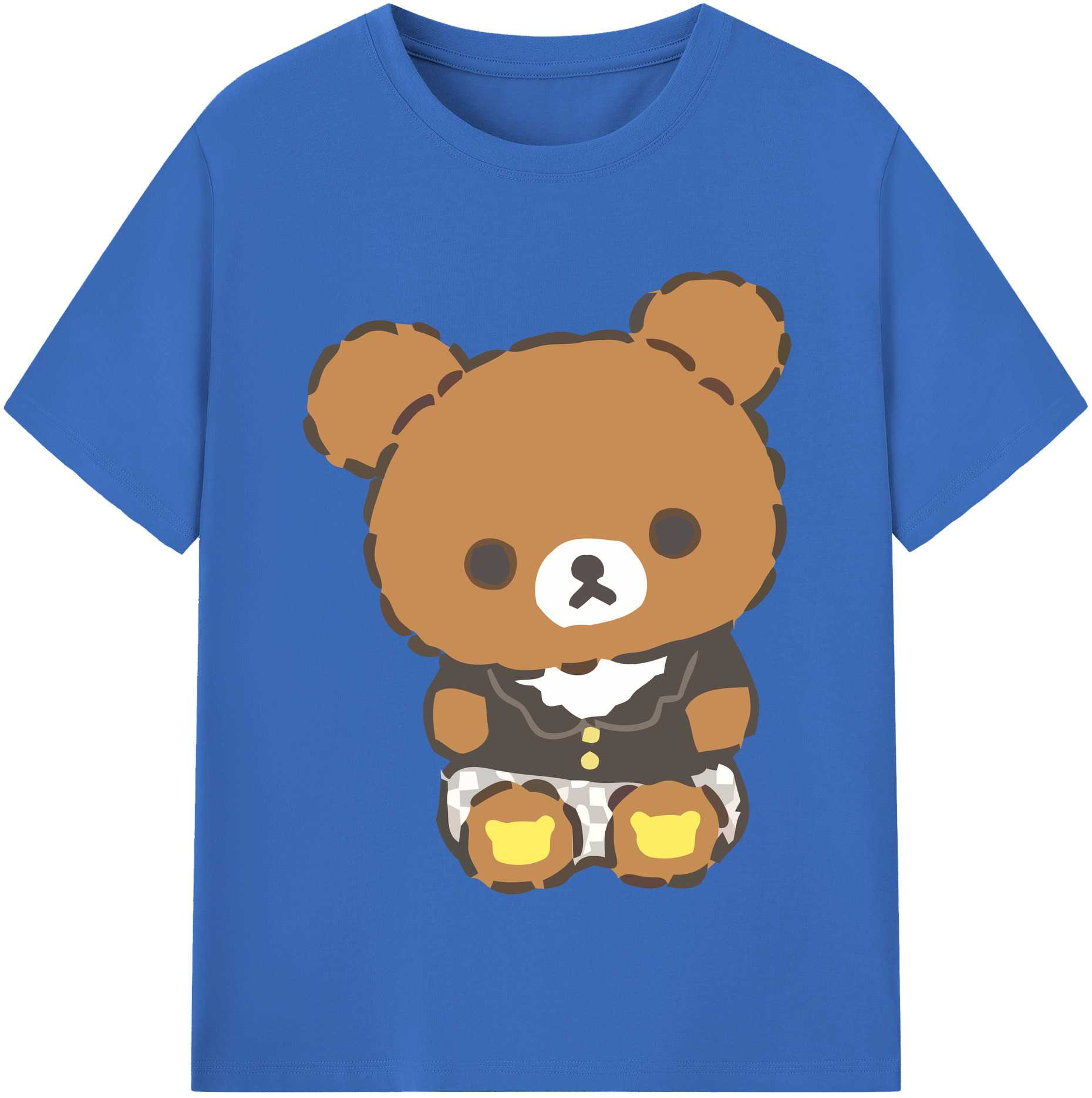 （画像用） リラックマ リラックマ キイロイトリ Rilakkuma Korilakkuma Kiiroitori 綿100％半袖Tシャツ（フロントプリント）