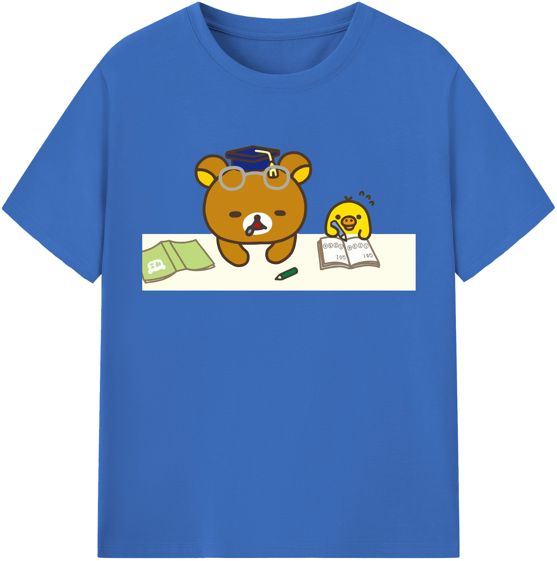 （画像用） リラックマ リラックマ キイロイトリ Rilakkuma Korilakkuma Kiiroitori 綿100％半袖Tシャツ（フロントプリント）