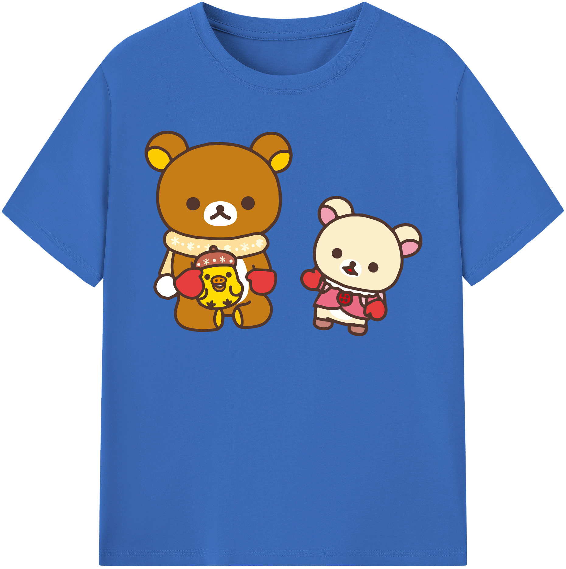 （画像用） リラックマ リラックマ キイロイトリ Rilakkuma Korilakkuma Kiiroitori 綿100％半袖Tシャツ（フロントプリント）