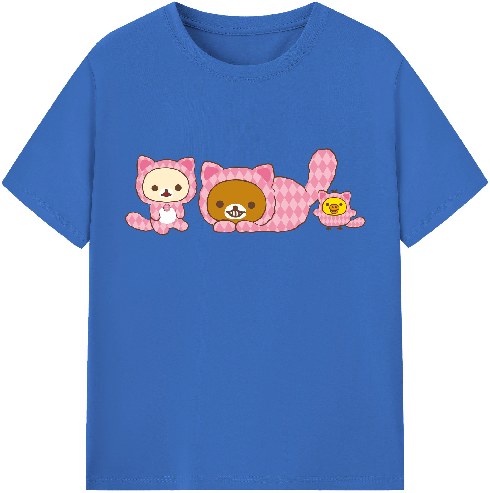 （画像用） リラックマ リラックマ キイロイトリ Rilakkuma Korilakkuma Kiiroitori 綿100％半袖Tシャツ（フロントプリント）