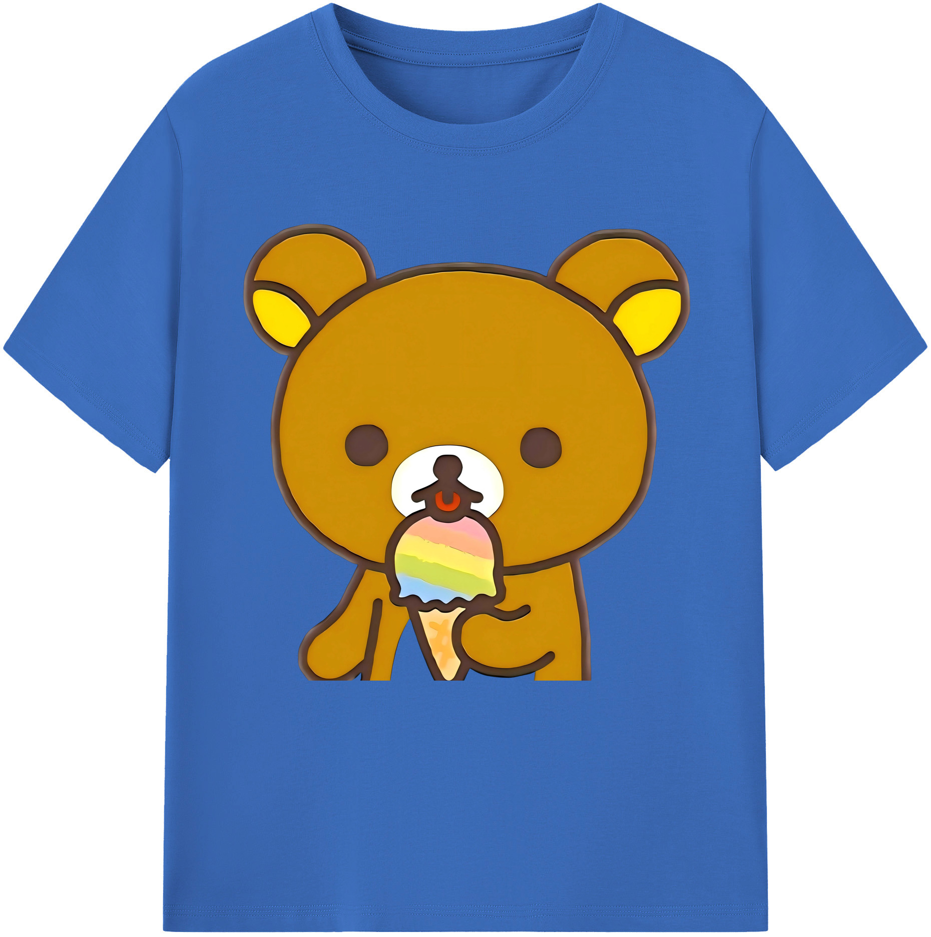 （画像用） リラックマ リラックマ キイロイトリ Rilakkuma Korilakkuma Kiiroitori 綿100％半袖Tシャツ（フロントプリント）