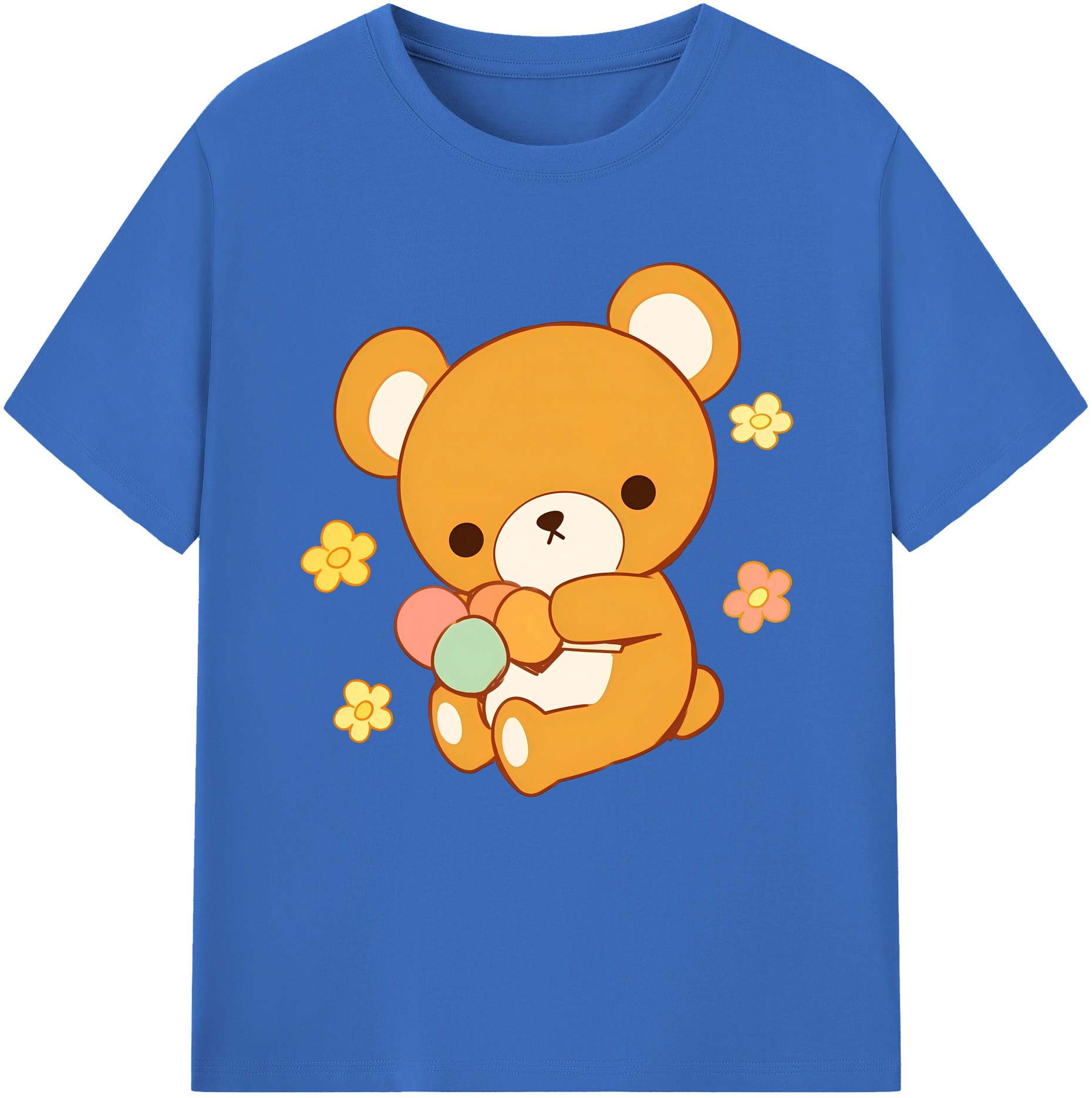 （画像用） リラックマ リラックマ キイロイトリ Rilakkuma Korilakkuma Kiiroitori 綿100％半袖Tシャツ（フロントプリント）