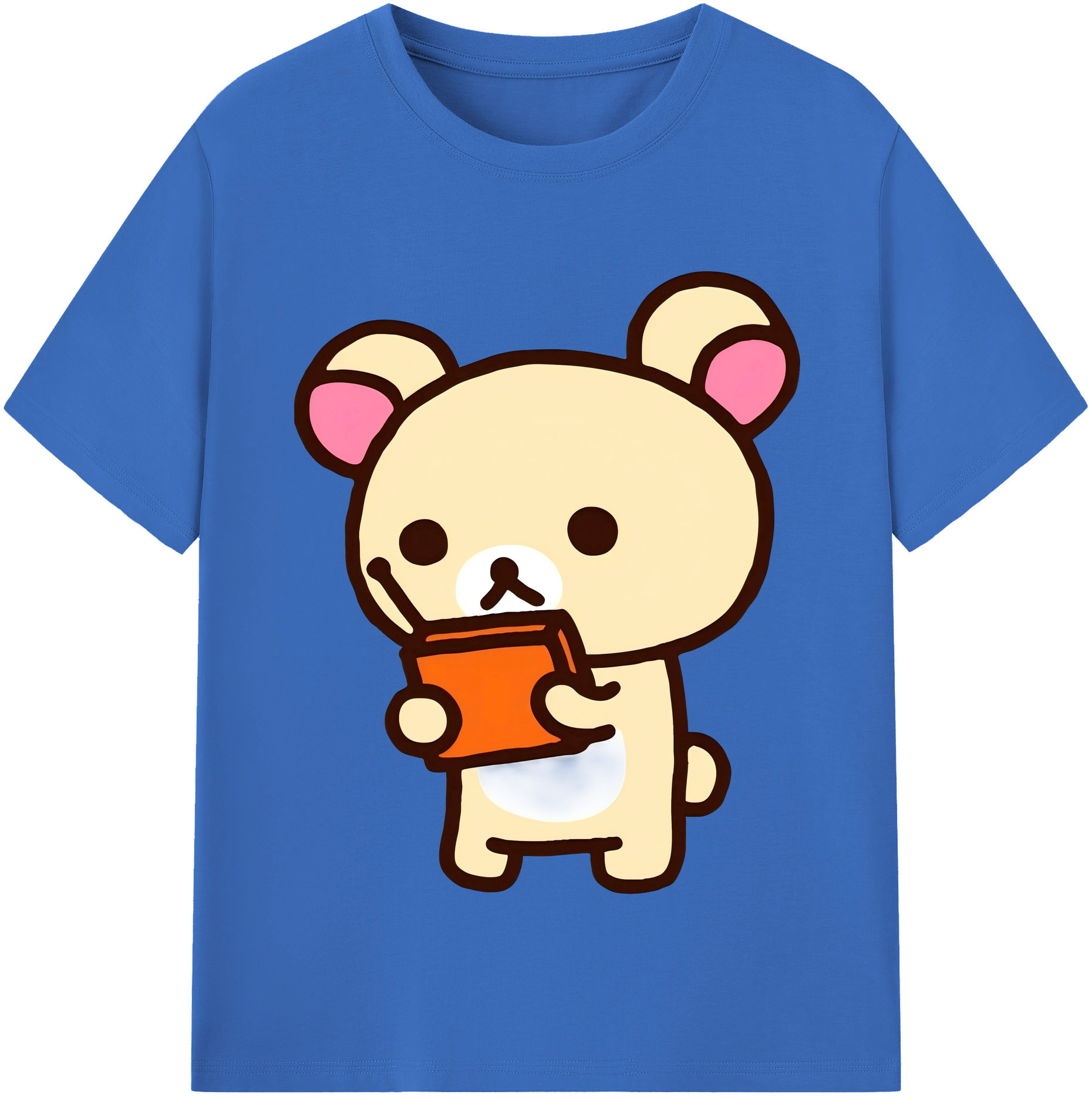 （画像用） リラックマ リラックマ キイロイトリ Rilakkuma Korilakkuma Kiiroitori 綿100％半袖Tシャツ（フロントプリント）