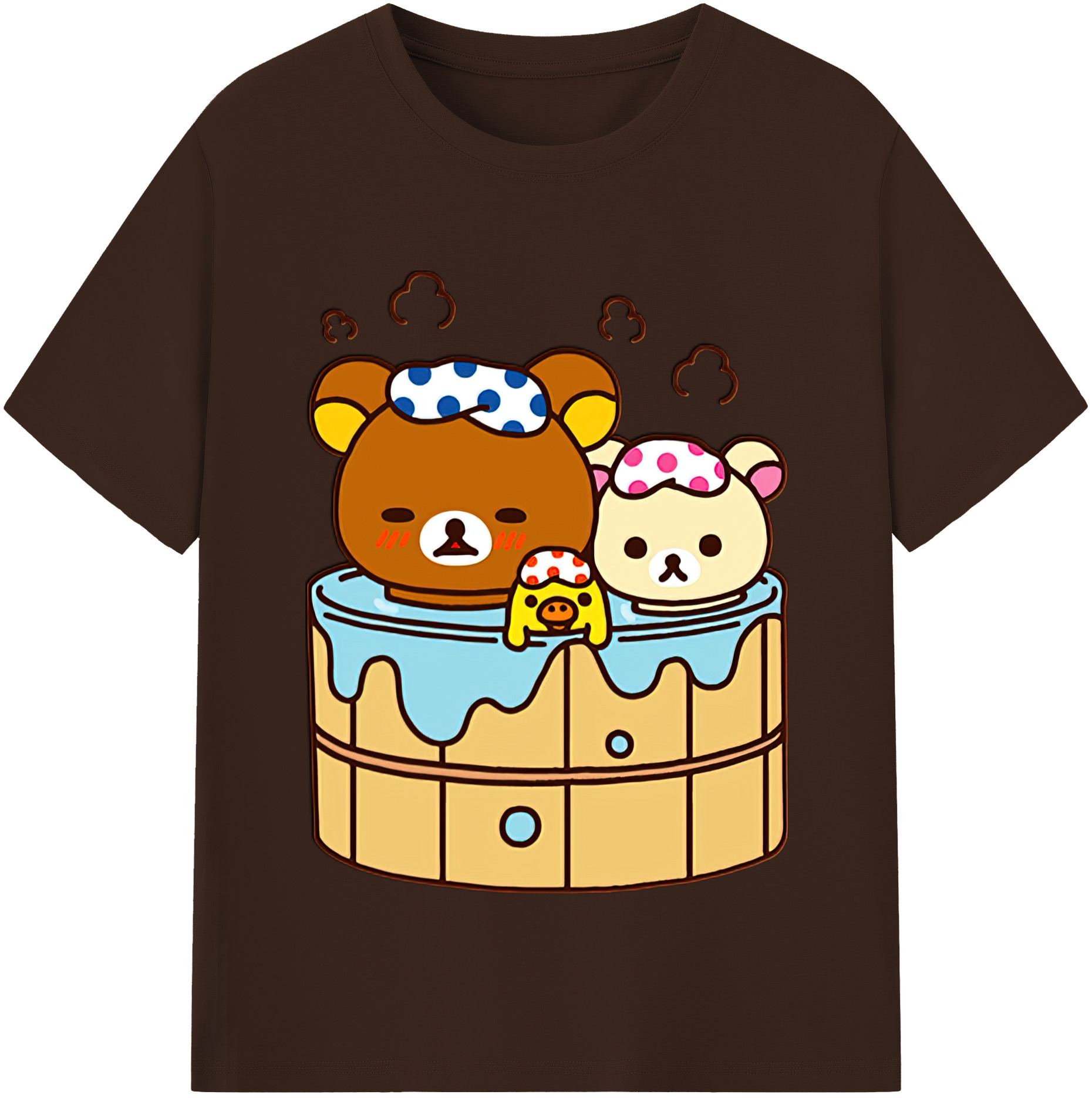 （画像用） リラックマ リラックマ キイロイトリ Rilakkuma Korilakkuma Kiiroitori 綿100％半袖Tシャツ（フロントプリント）
