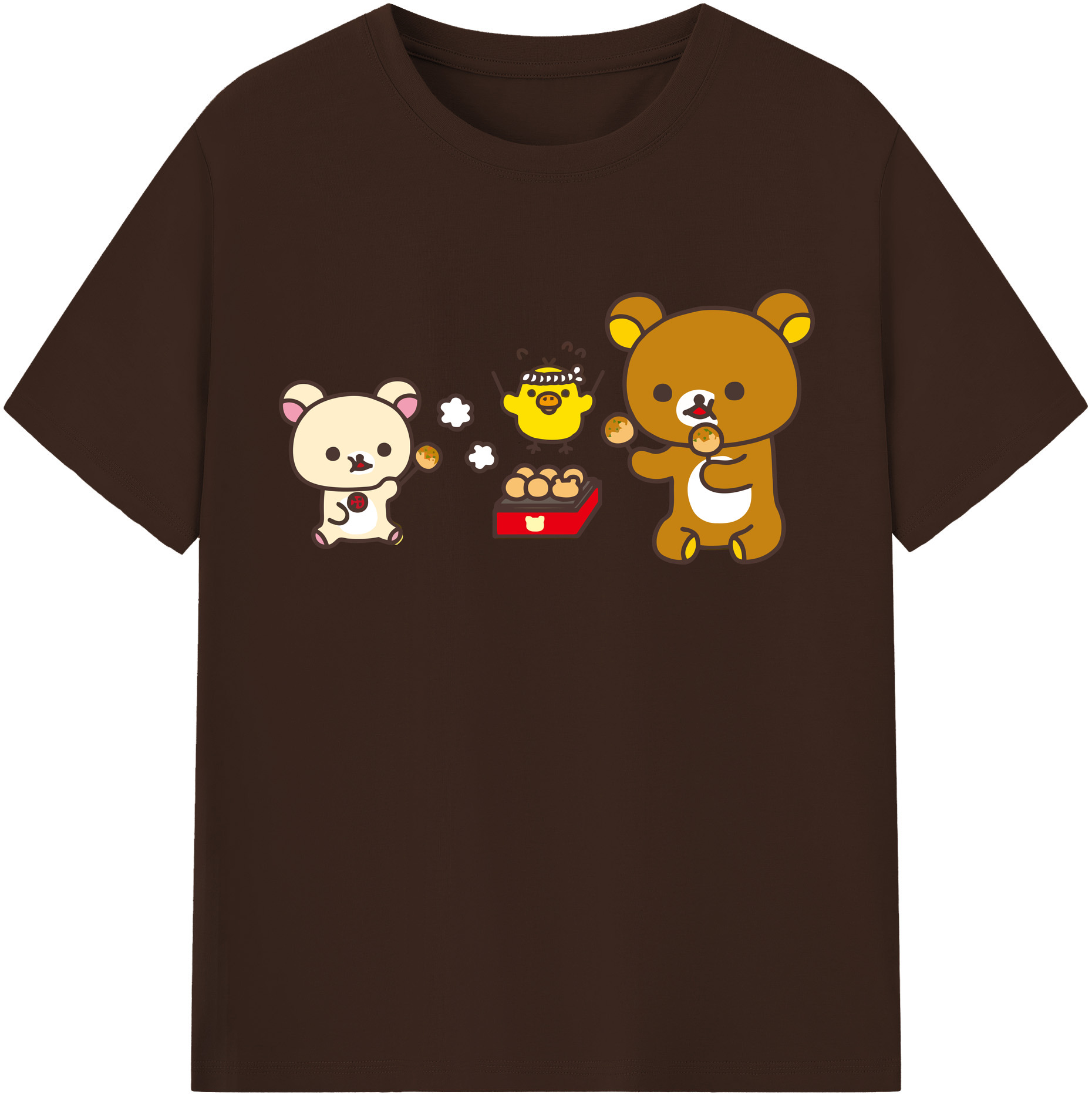 （画像用） リラックマ リラックマ キイロイトリ Rilakkuma Korilakkuma Kiiroitori 綿100％半袖Tシャツ（フロントプリント）