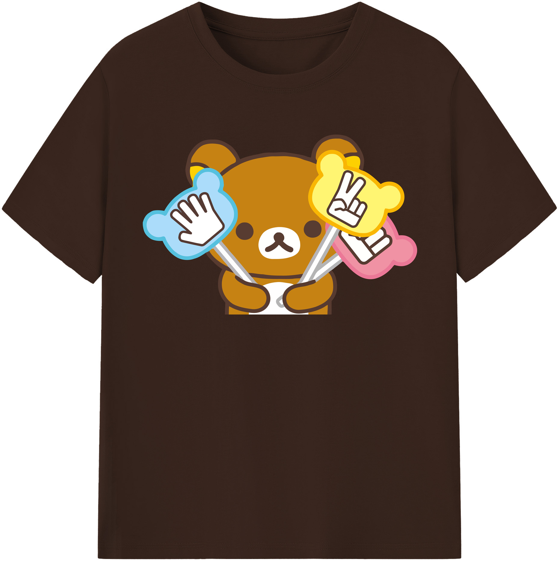 （画像用） リラックマ リラックマ キイロイトリ Rilakkuma Korilakkuma Kiiroitori 綿100％半袖Tシャツ（フロントプリント）