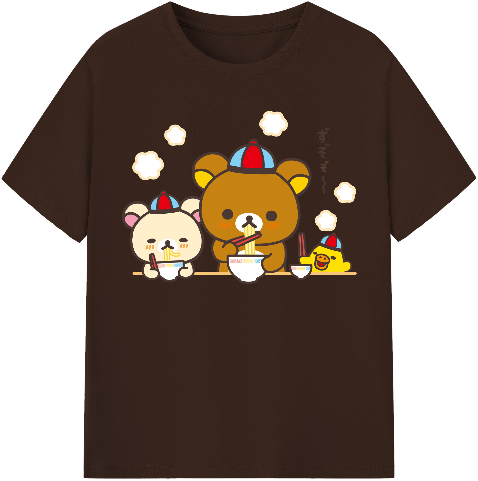 （画像用） リラックマ リラックマ キイロイトリ Rilakkuma Korilakkuma Kiiroitori 綿100％半袖Tシャツ（フロントプリント）