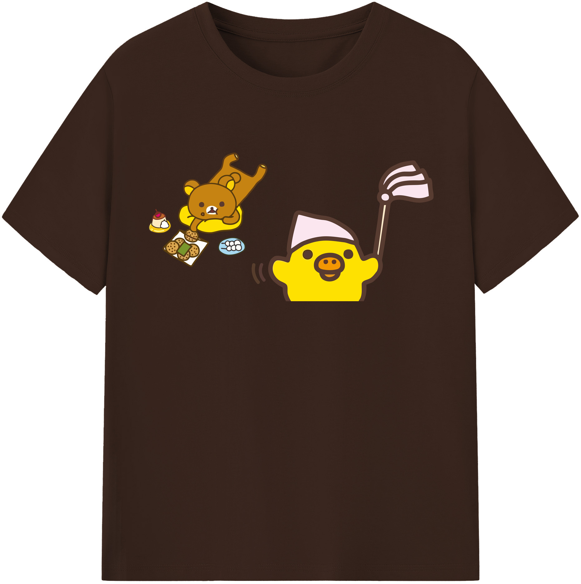 （画像用） リラックマ リラックマ キイロイトリ Rilakkuma Korilakkuma Kiiroitori 綿100％半袖Tシャツ（フロントプリント）