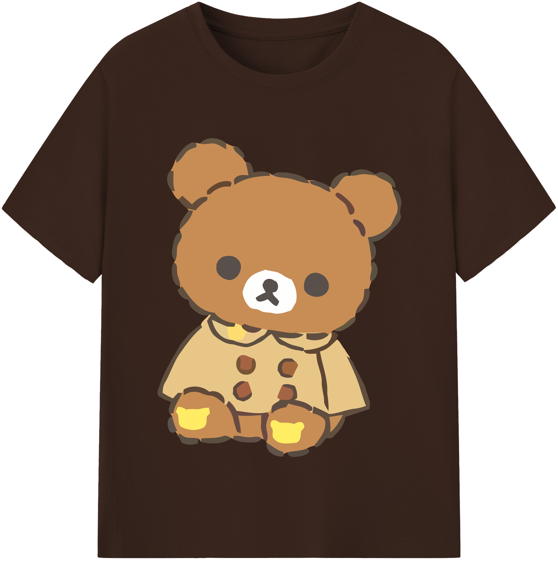 （画像用） リラックマ リラックマ キイロイトリ Rilakkuma Korilakkuma Kiiroitori 綿100％半袖Tシャツ（フロントプリント）
