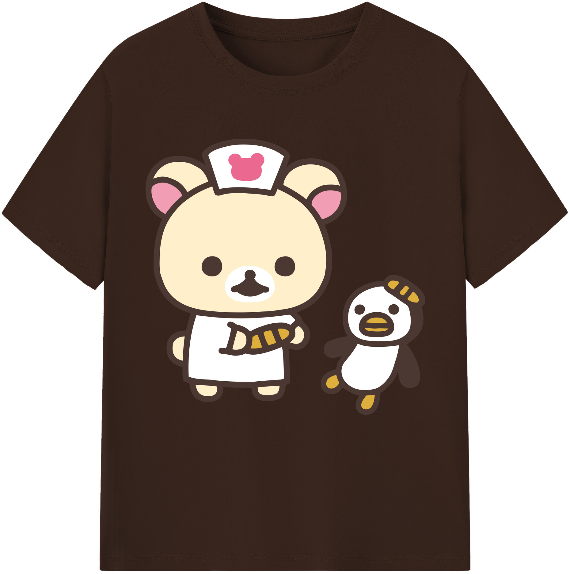 （画像用） リラックマ リラックマ キイロイトリ Rilakkuma Korilakkuma Kiiroitori 綿100％半袖Tシャツ（フロントプリント）