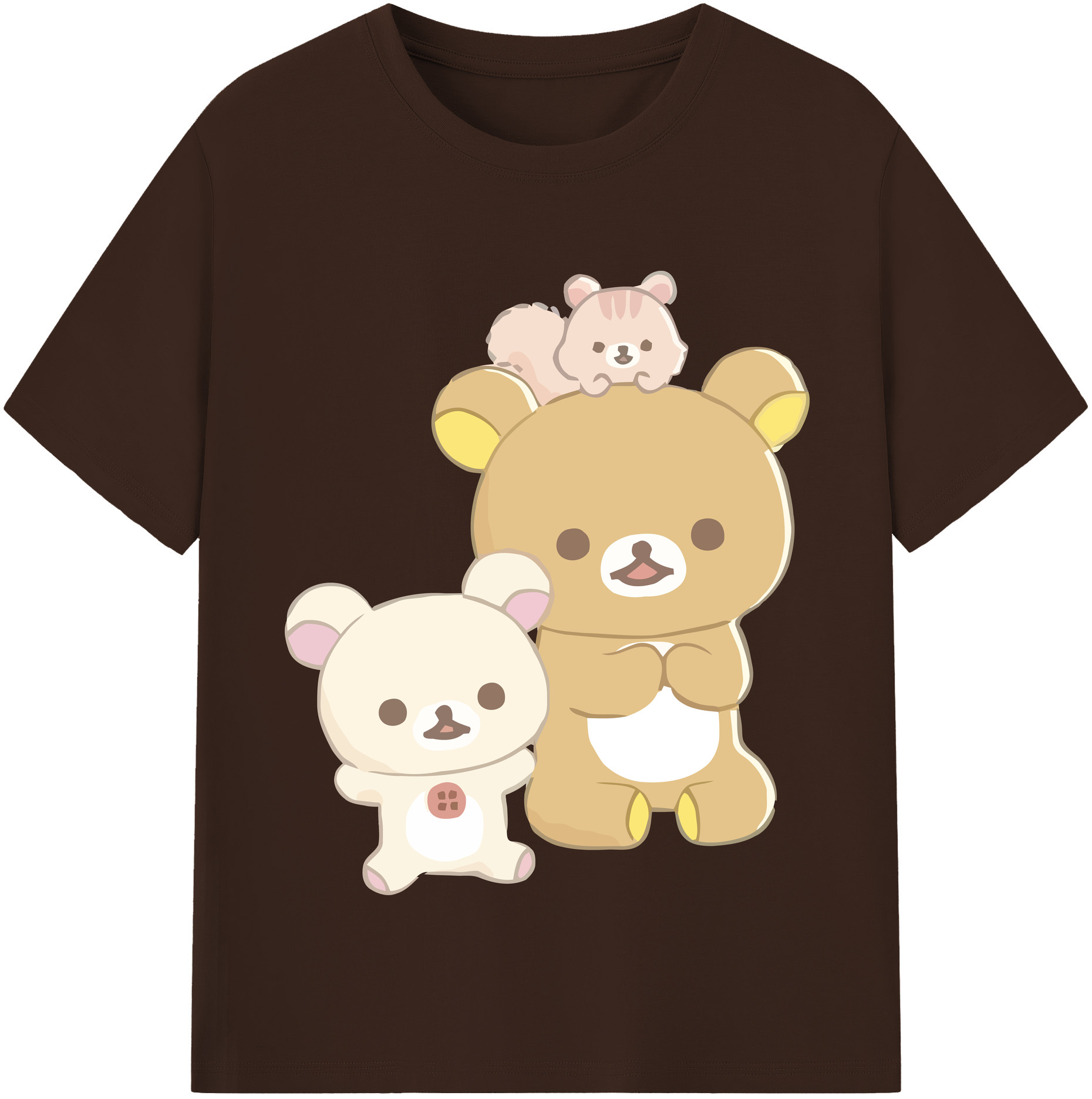 （画像用） リラックマ リラックマ キイロイトリ Rilakkuma Korilakkuma Kiiroitori 綿100％半袖Tシャツ（フロントプリント）